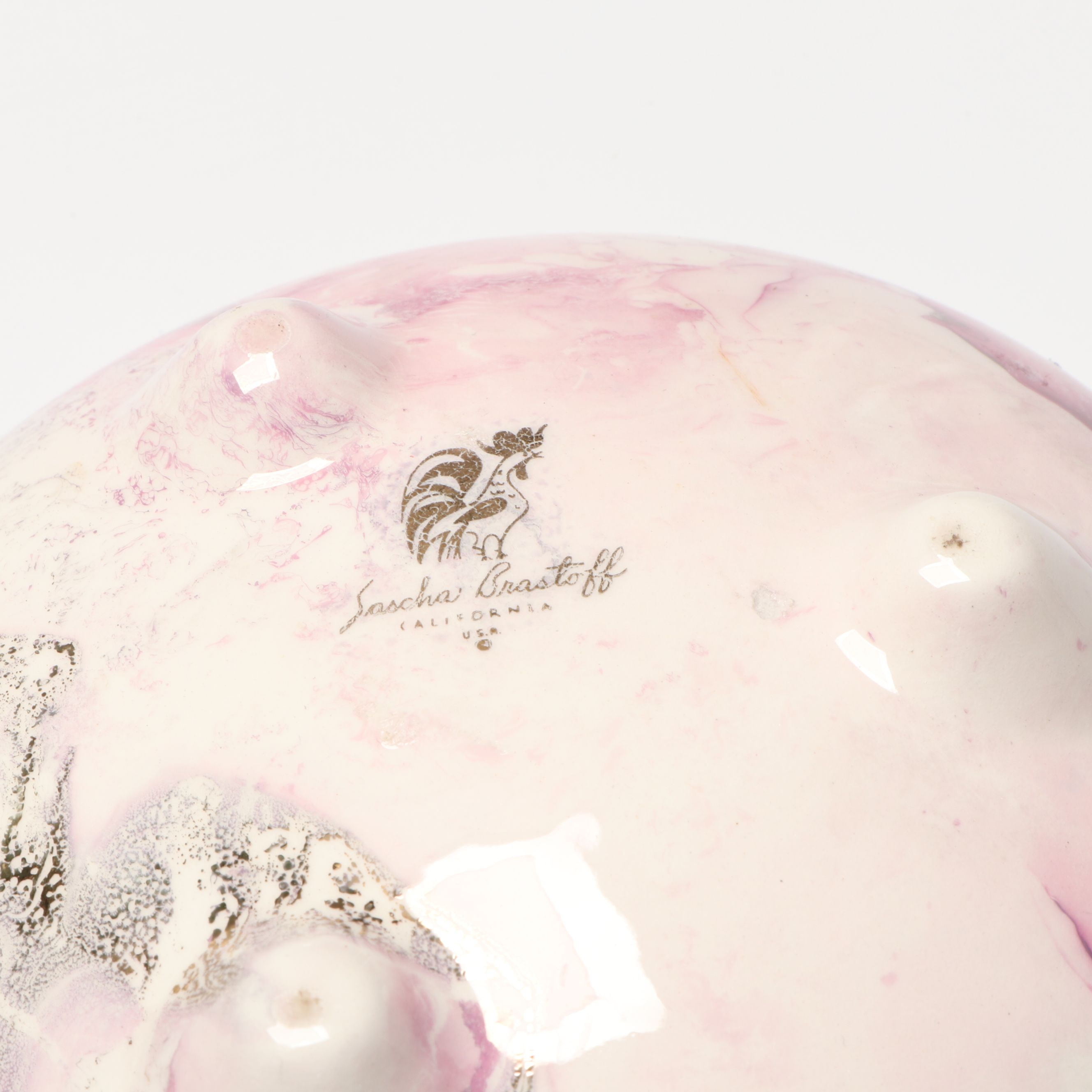 DeVilbiss Hand-Painted Perfume Bottle with Porcelain and Other Table Accessories