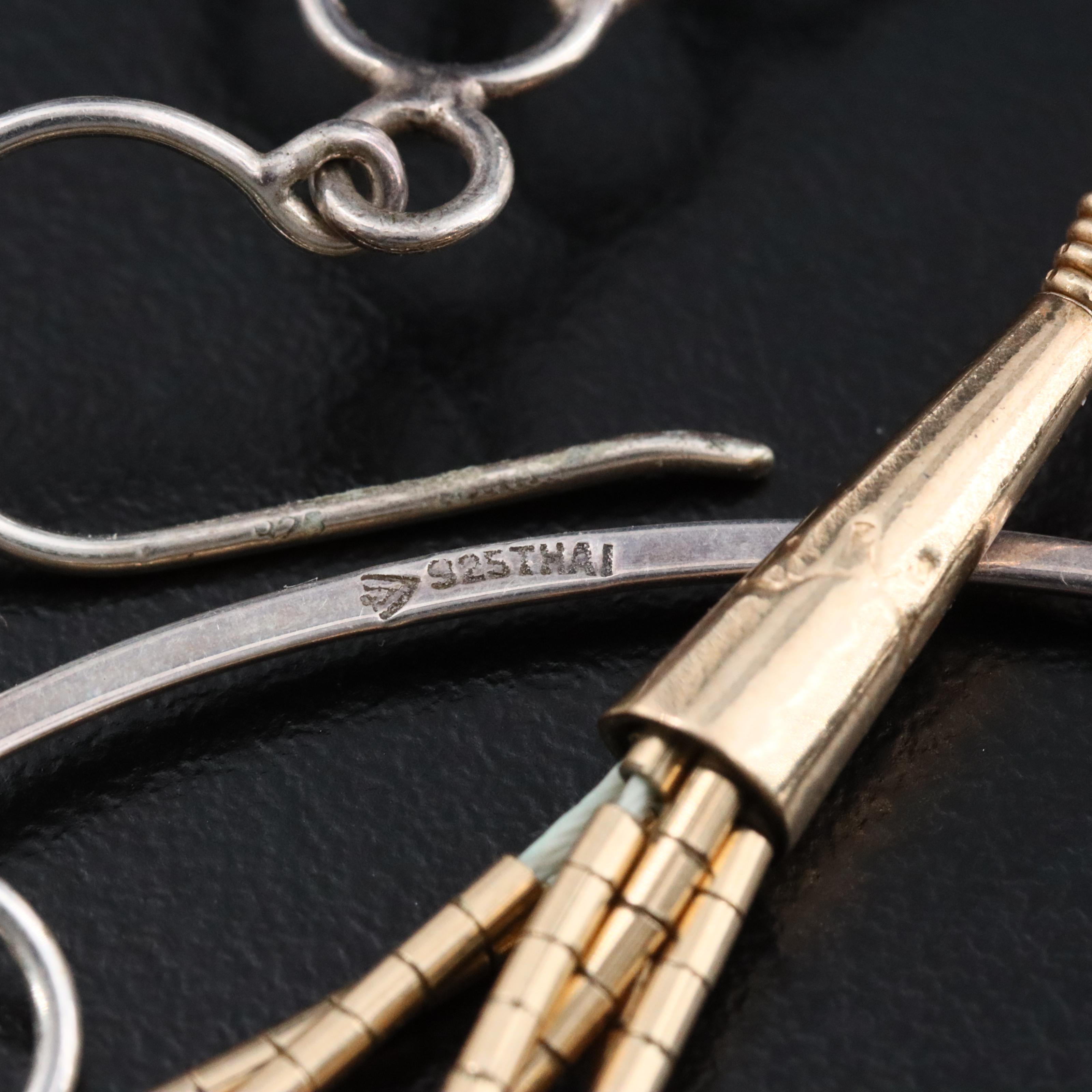 Sterling, Abalone and Pearls Featured in Earring Collection with Brooch