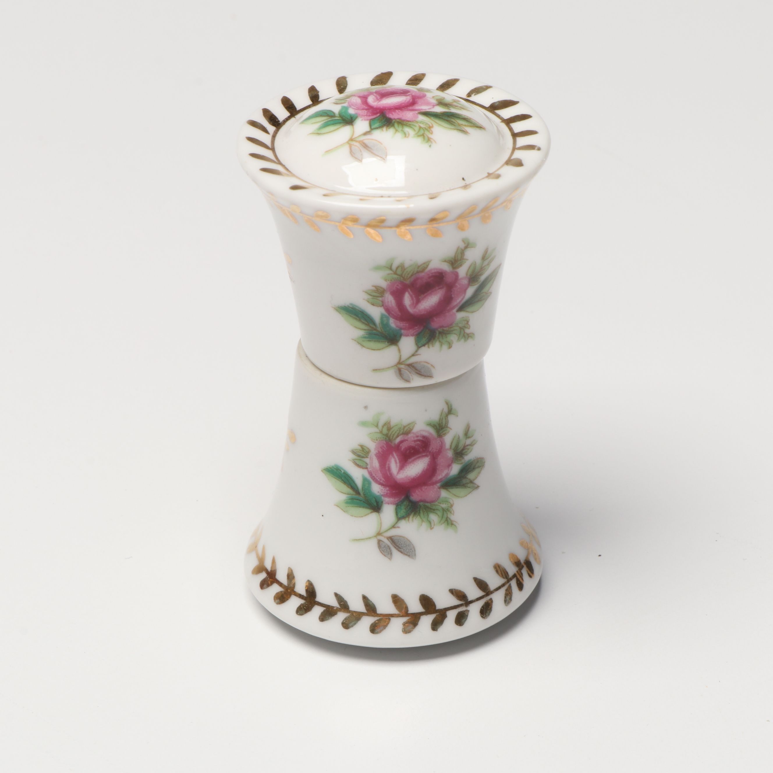 DeVilbiss Hand-Painted Perfume Bottle with Porcelain and Other Table Accessories