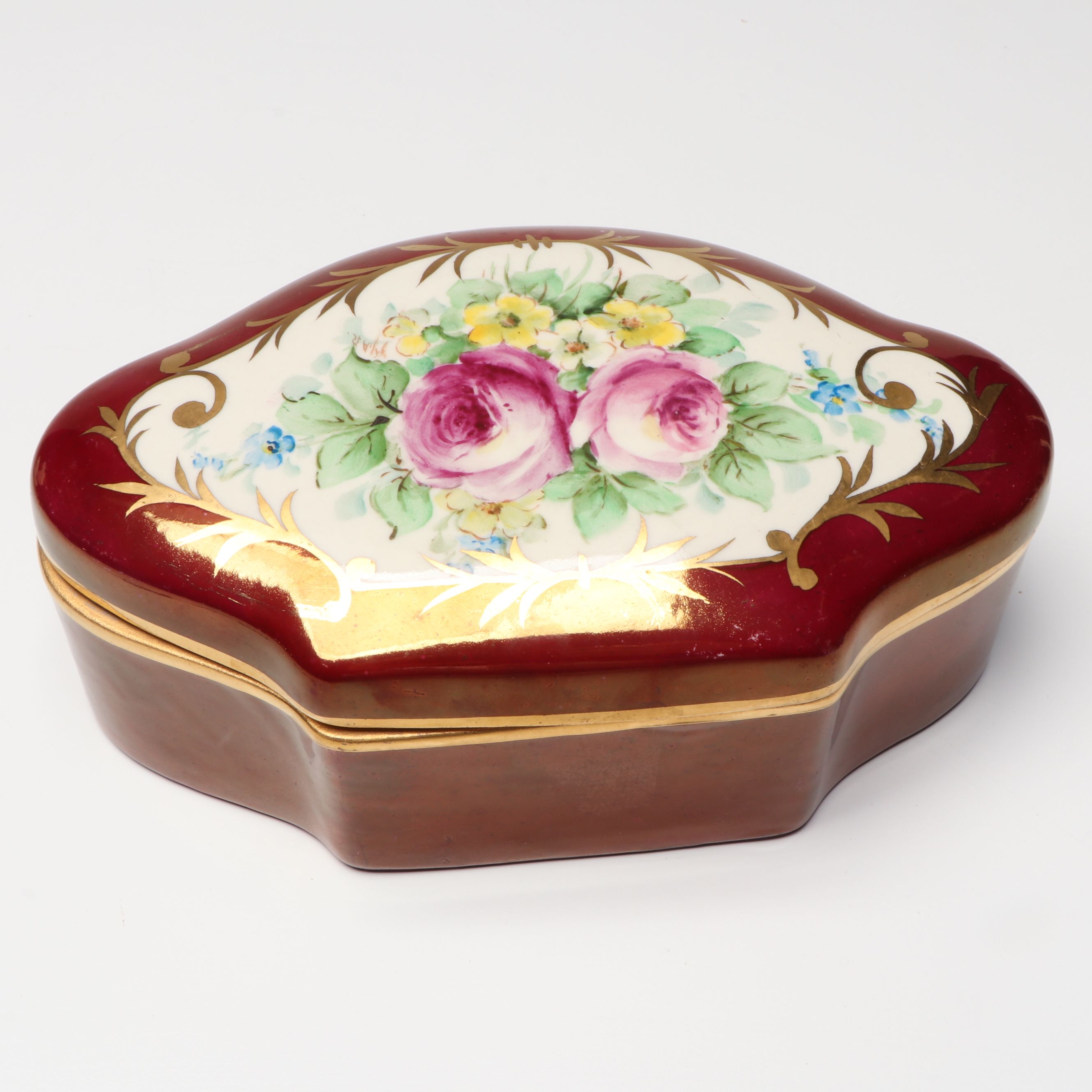 DeVilbiss Hand-Painted Perfume Bottle with Porcelain and Other Table Accessories