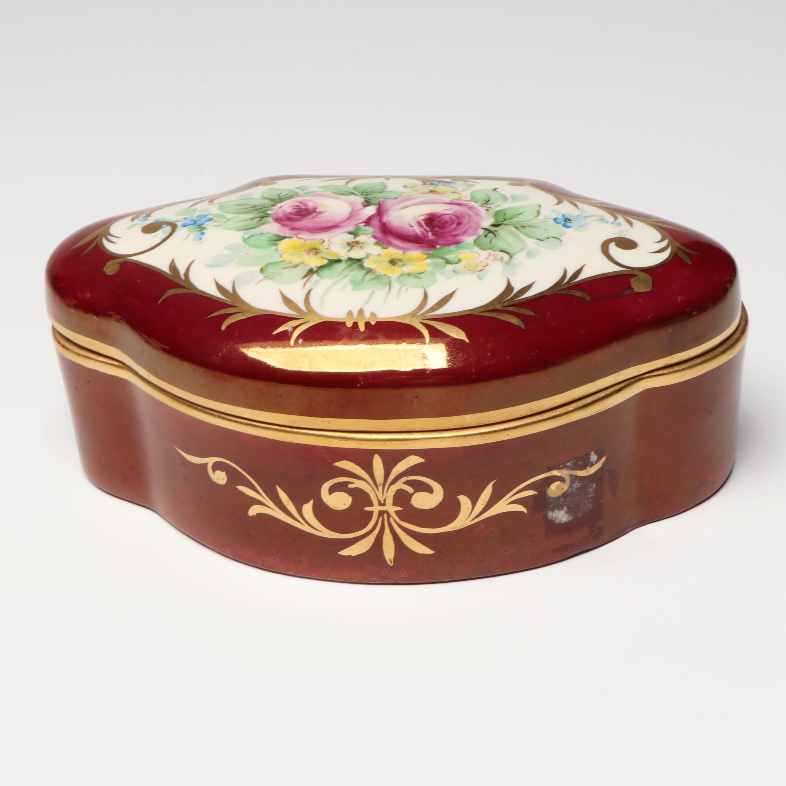 DeVilbiss Hand-Painted Perfume Bottle with Porcelain and Other Table Accessories