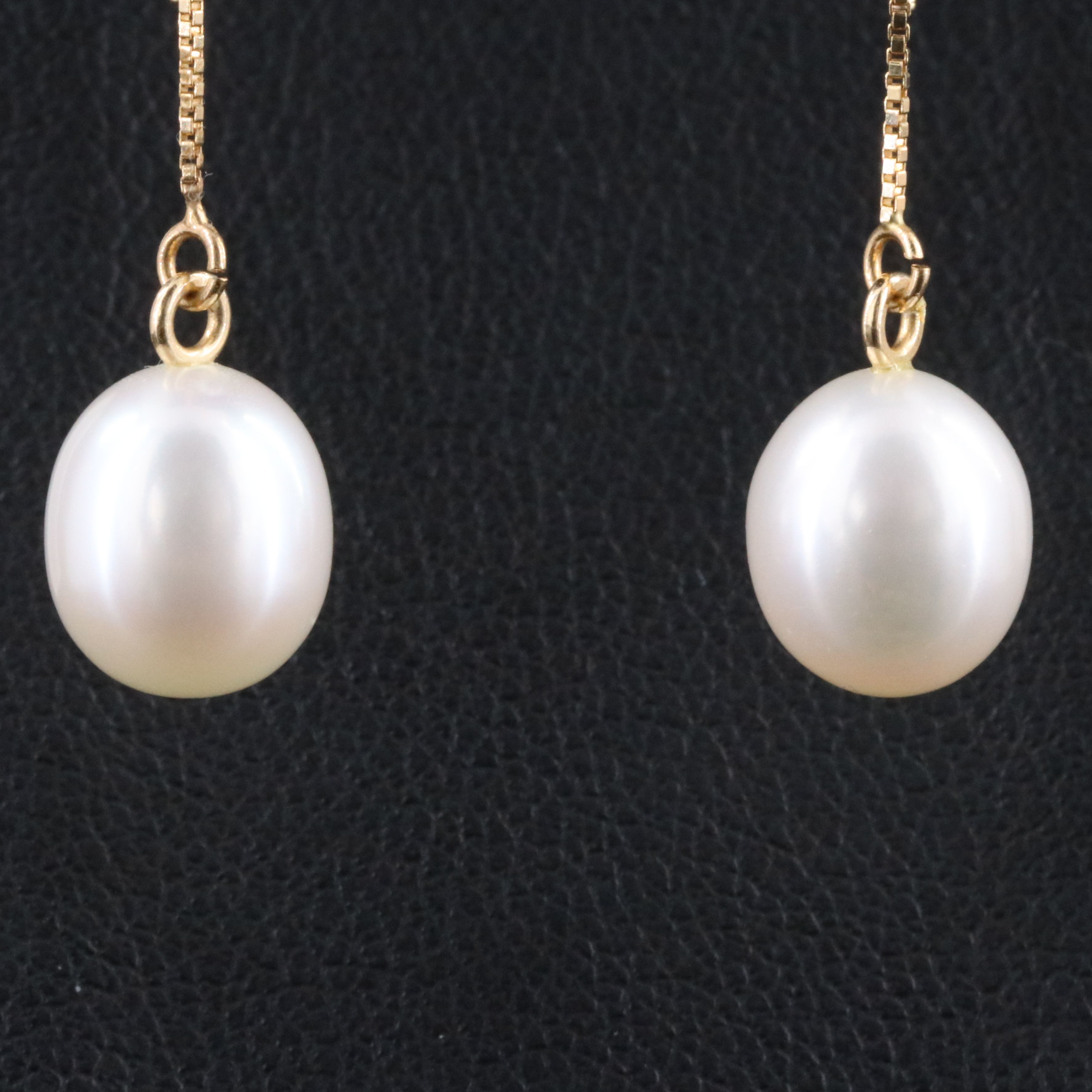 14K Pearl Threader Earrings
