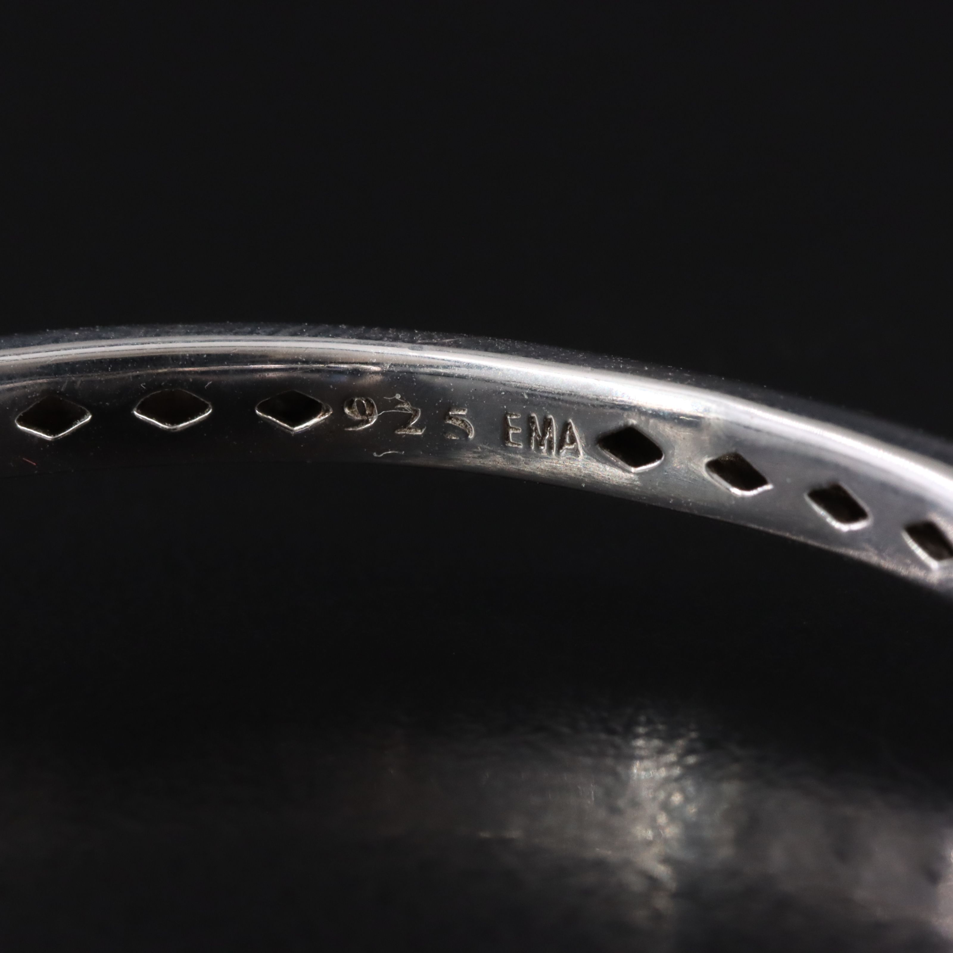 Sterling Blue and White Sapphire Hinged Bangle Bracelet