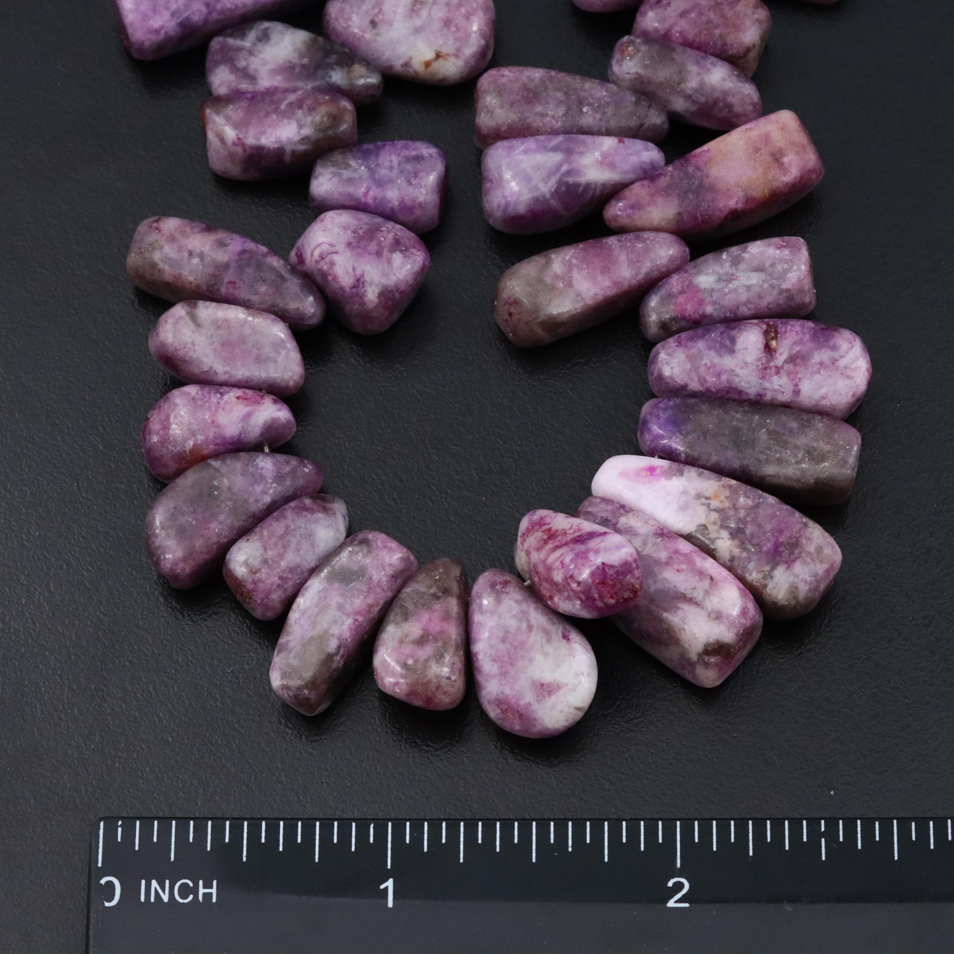 Quartzite Bead Necklace with Sterling Clasp