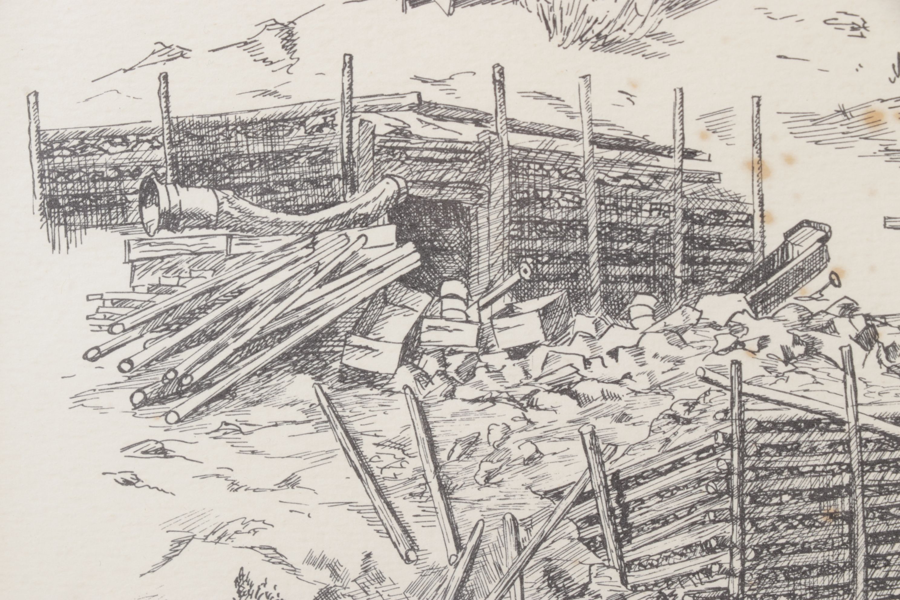 W.R. Doherty Etching of Mines "The Blackburn", 1970