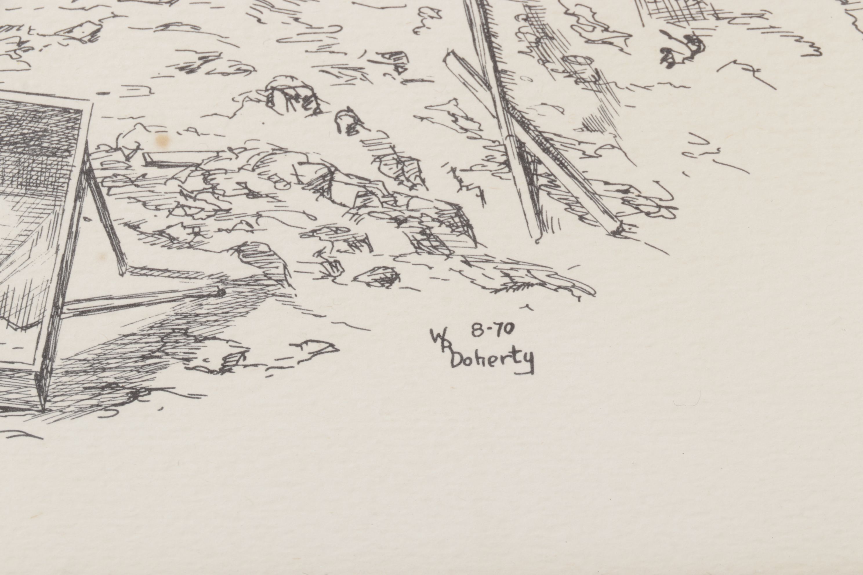 W.R. Doherty Etching of Mines "The Blackburn", 1970