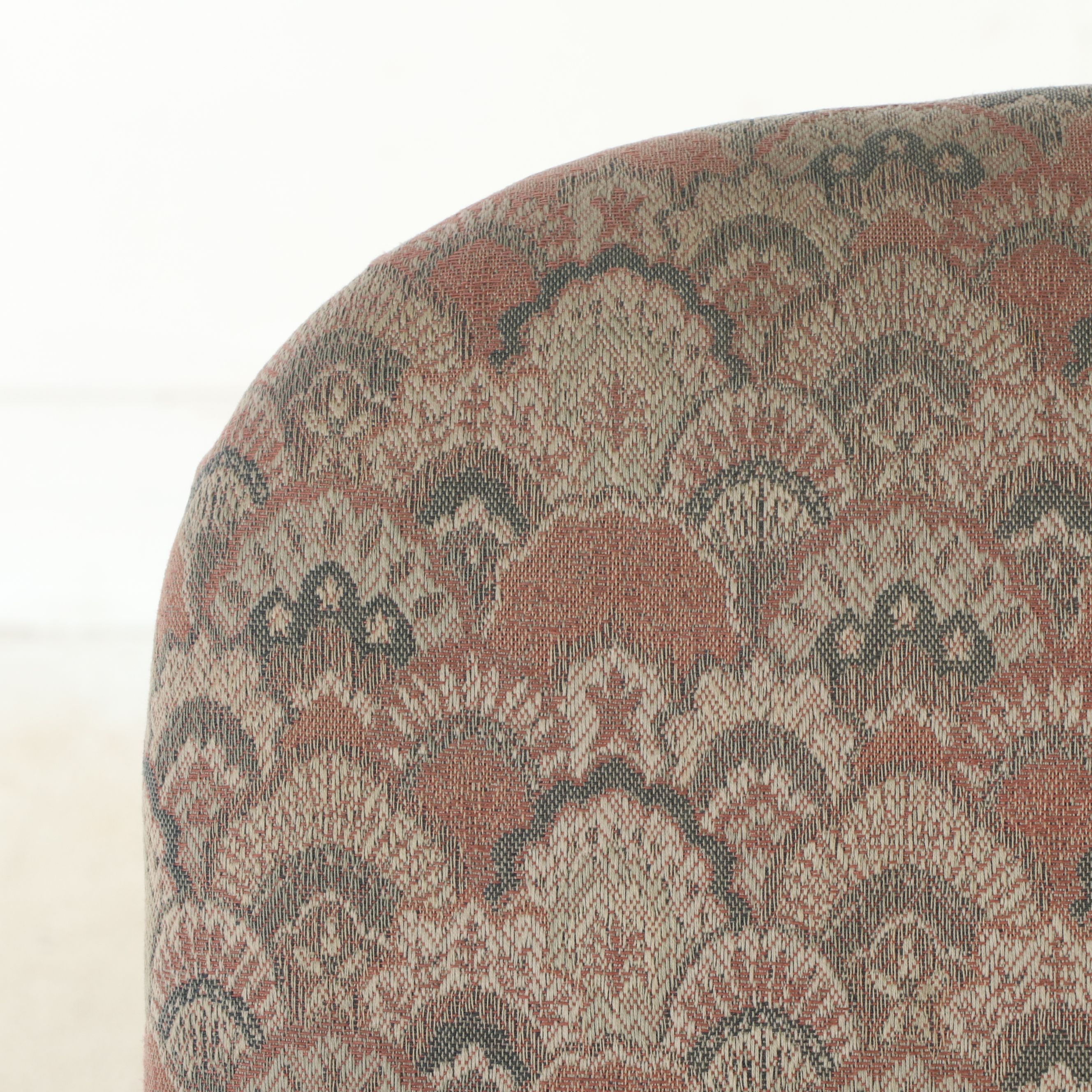 Jacobean Revival Style Upholstered Walnut Finish Armchair