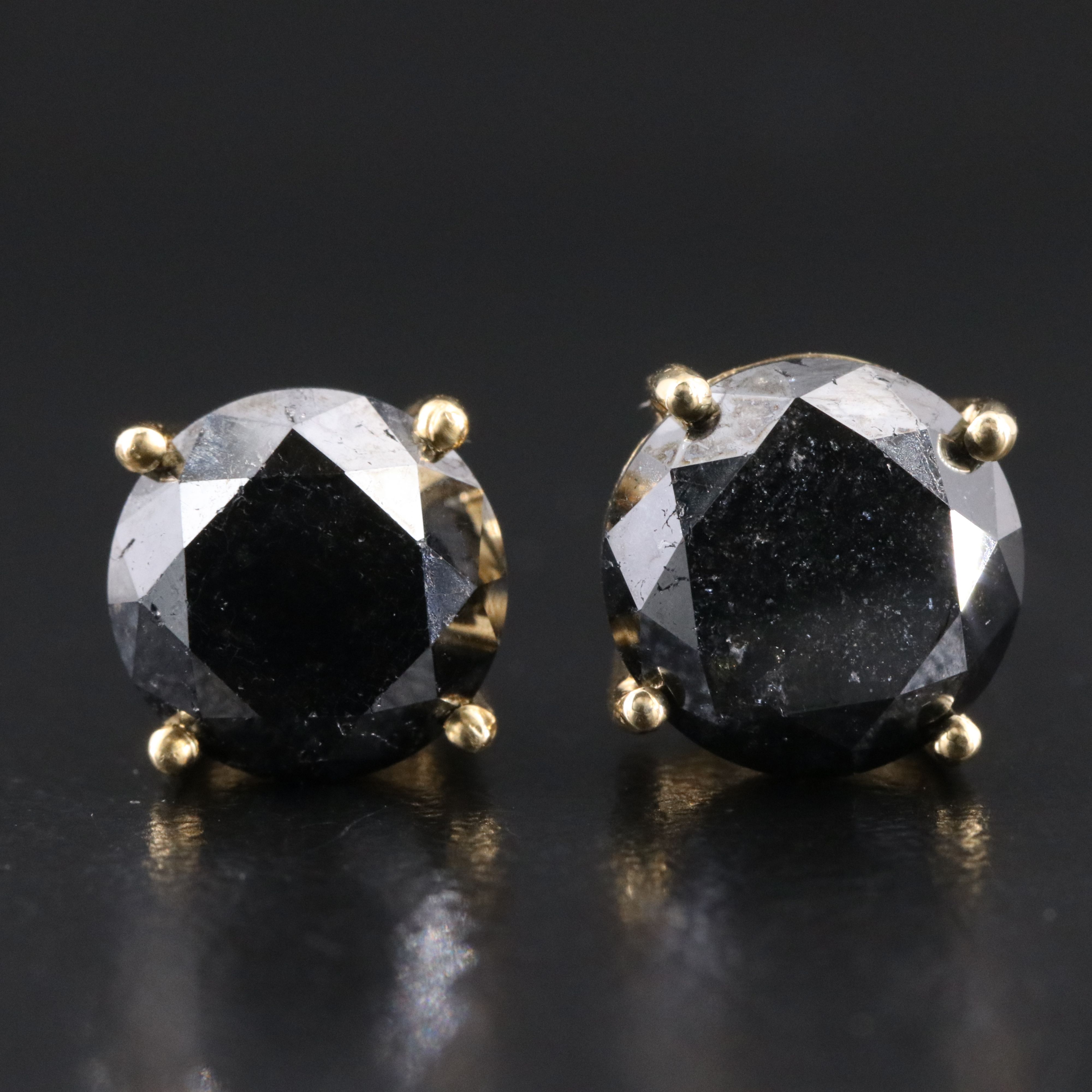 14K 5.28 CTW Fancy Black Diamond Earrings