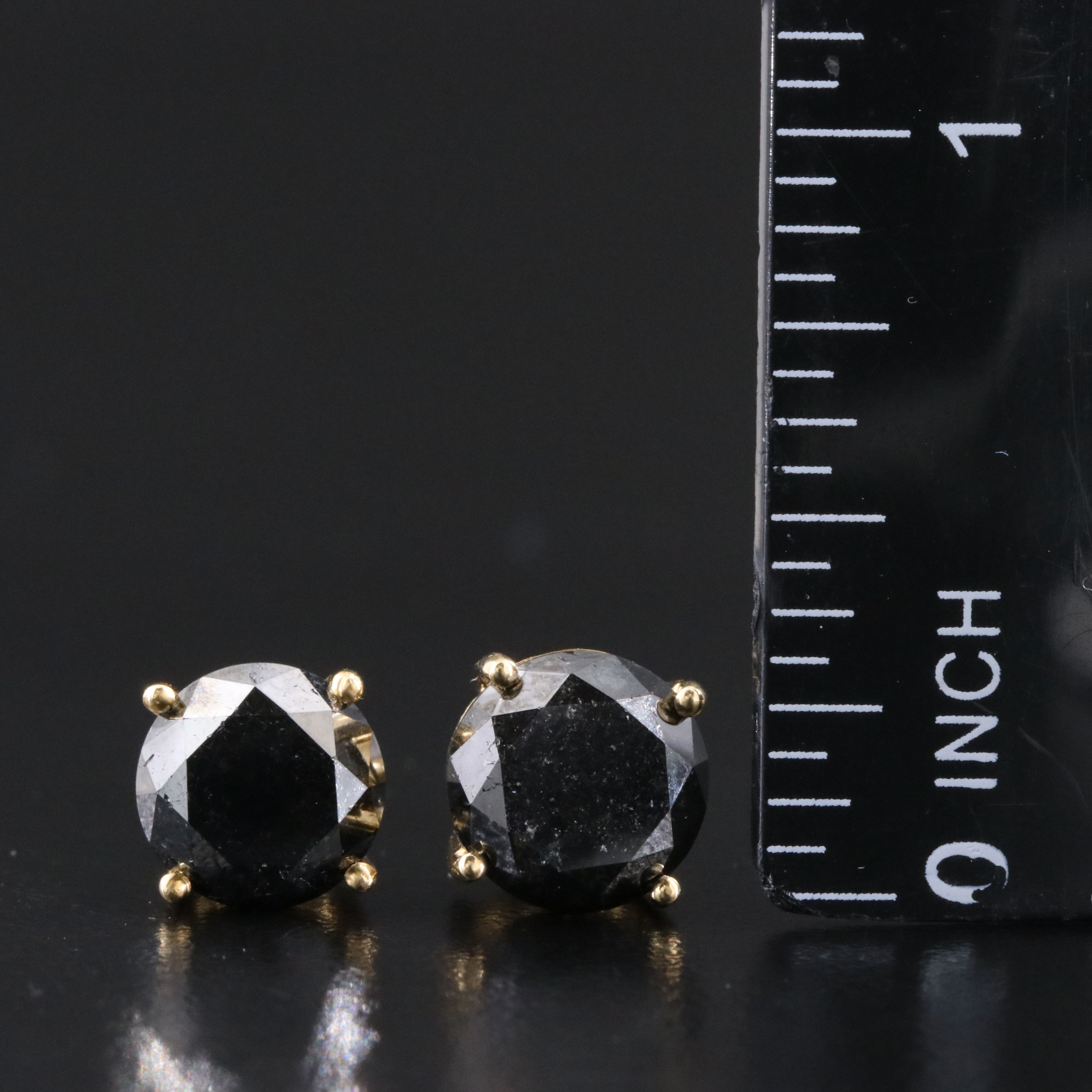 14K 5.28 CTW Fancy Black Diamond Earrings