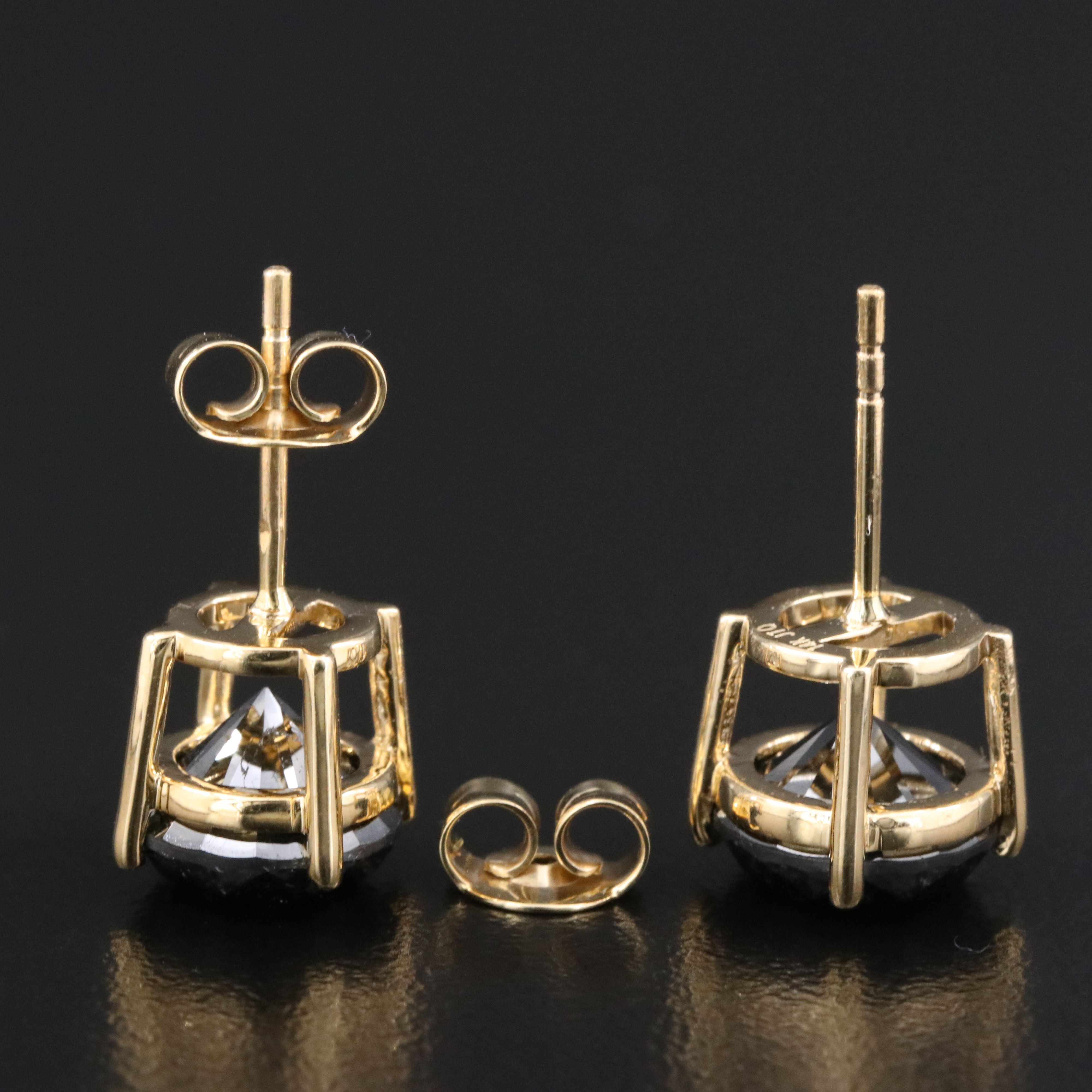 14K 5.28 CTW Fancy Black Diamond Earrings