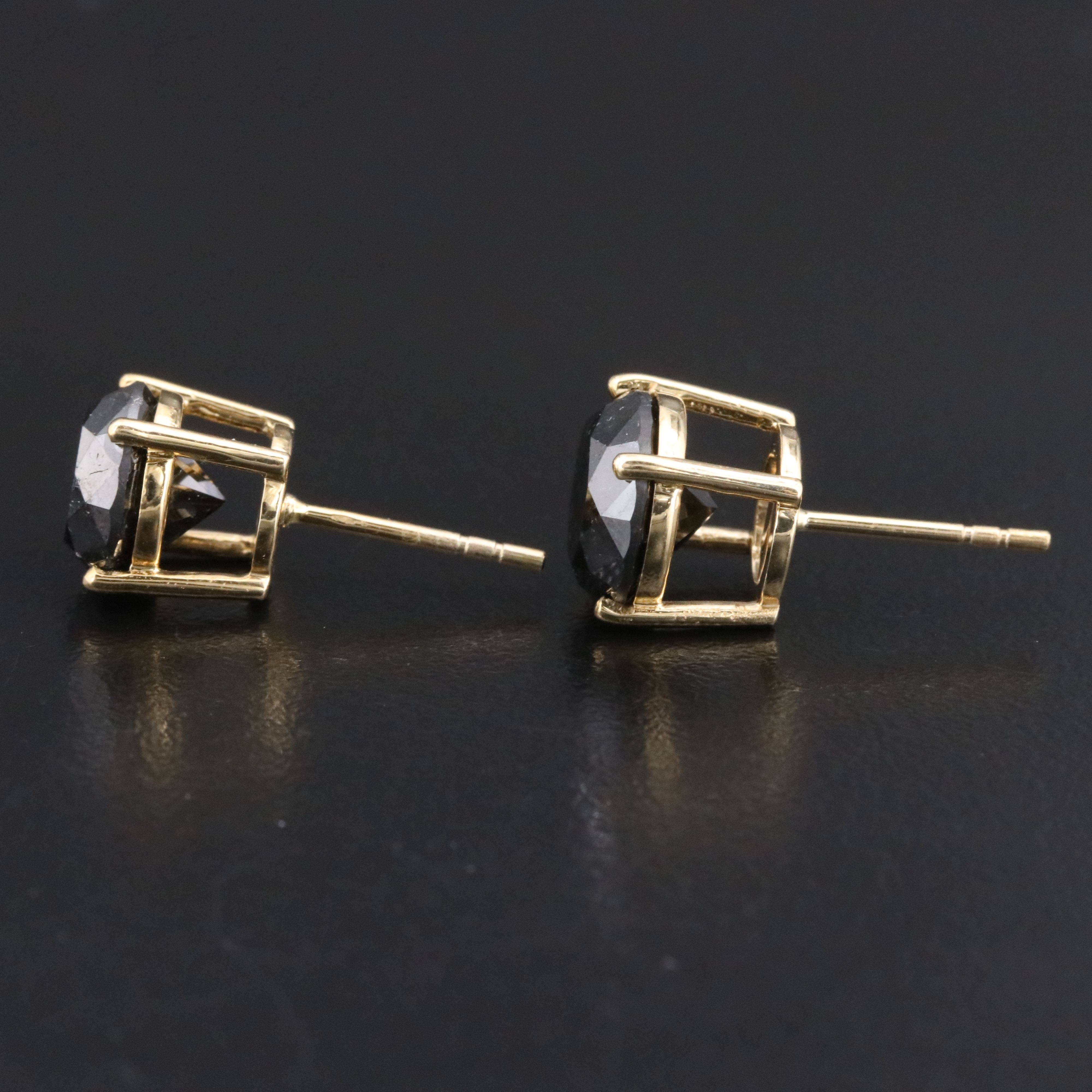 14K 5.28 CTW Fancy Black Diamond Earrings