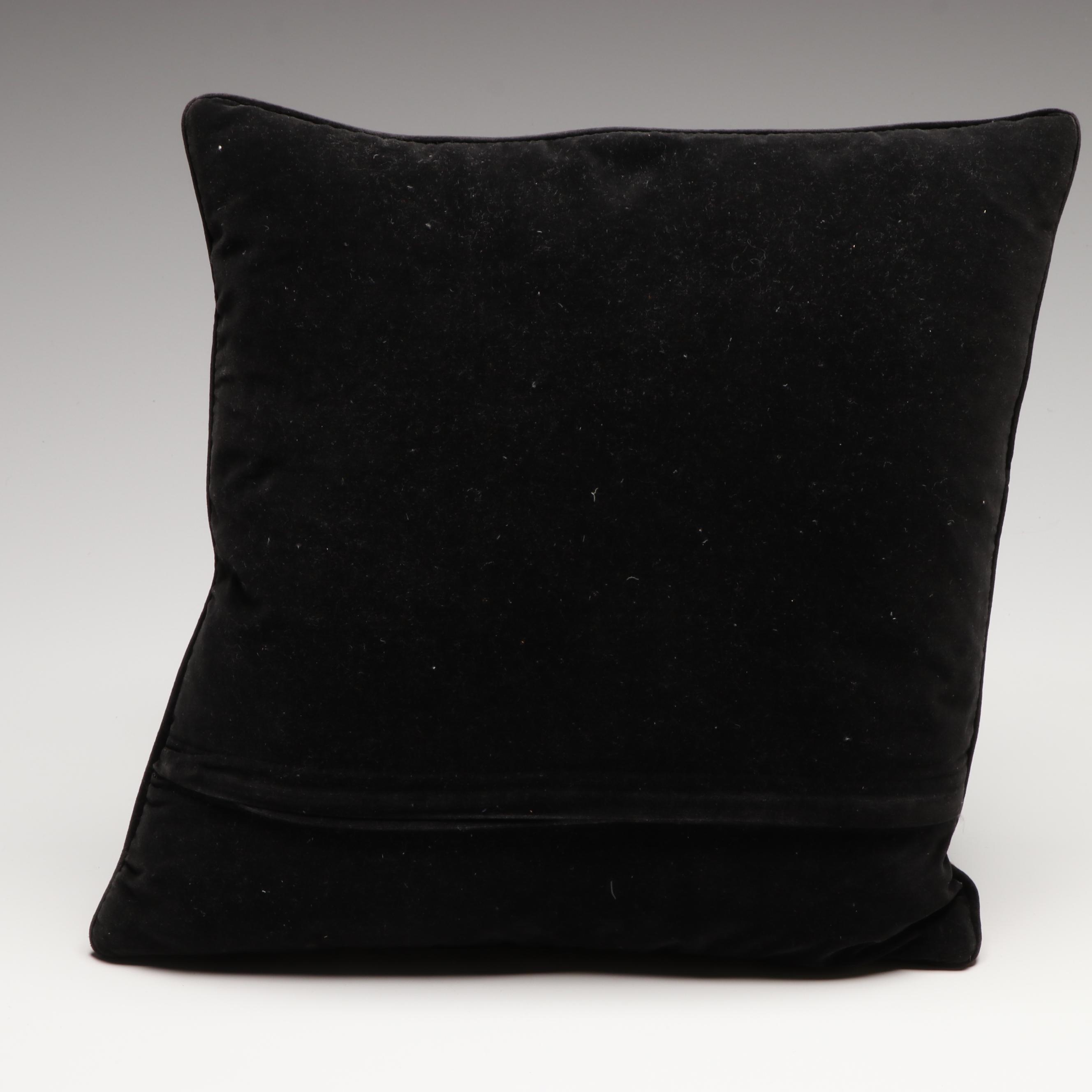 Vintage Floral Needlepoint Pillows with Dragon Needlepoint Accent Pillow