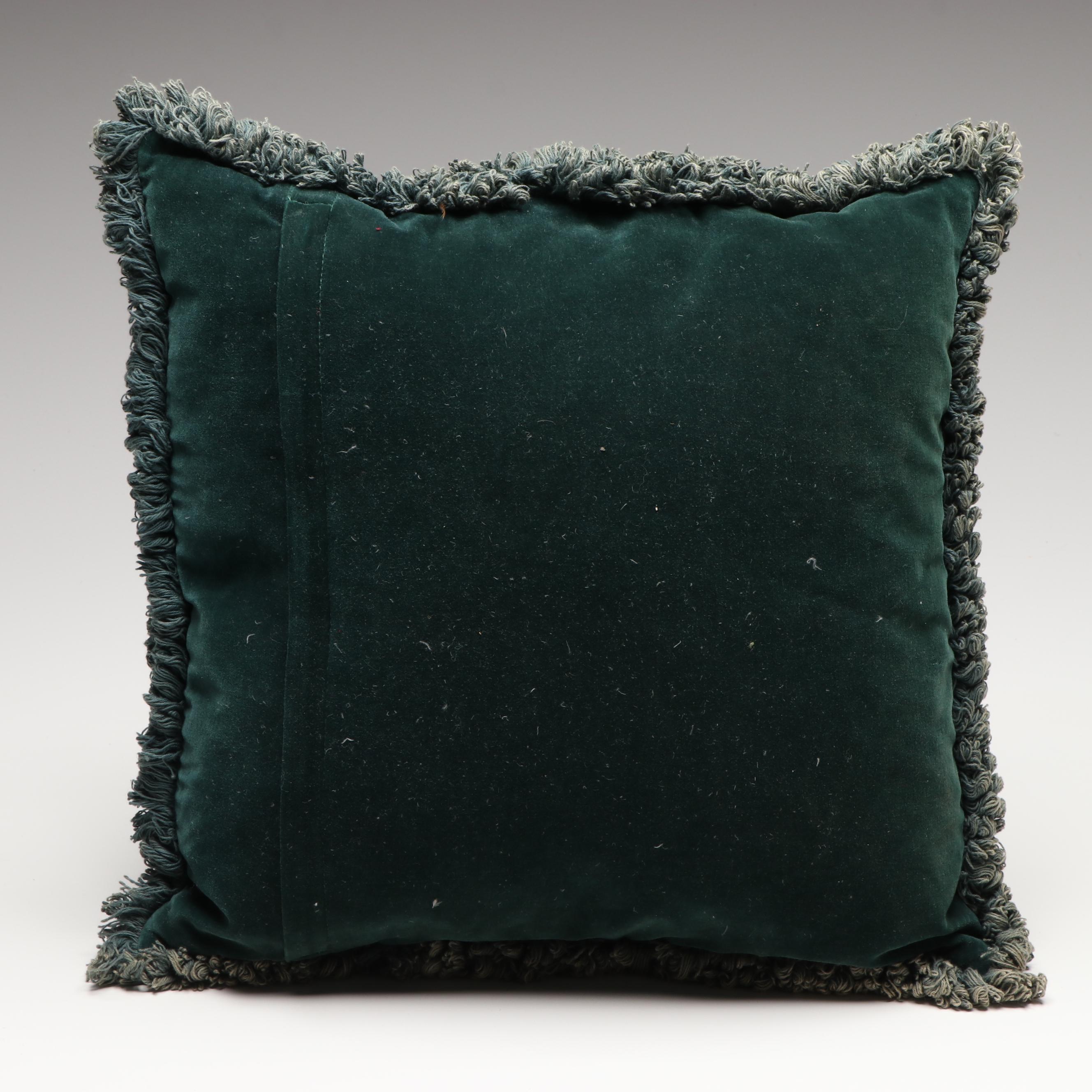 Vintage Floral Needlepoint Pillows with Dragon Needlepoint Accent Pillow