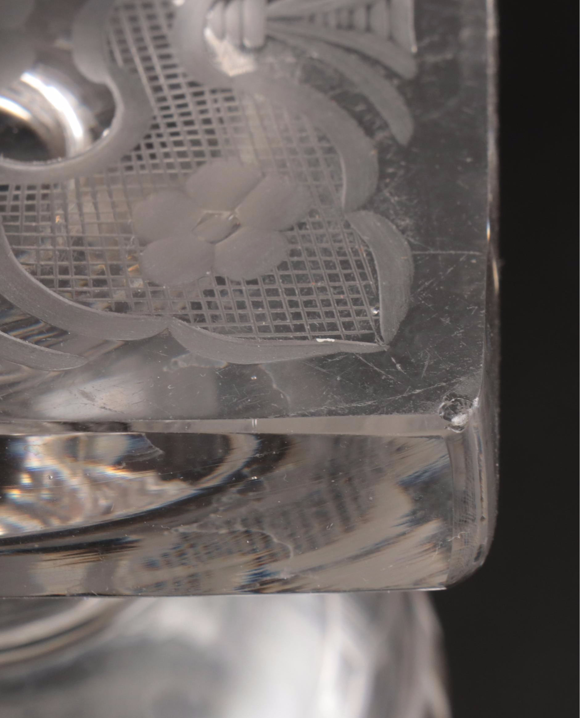 Juice Glasses, Etched Glass Urn Vase and Ice Bucket