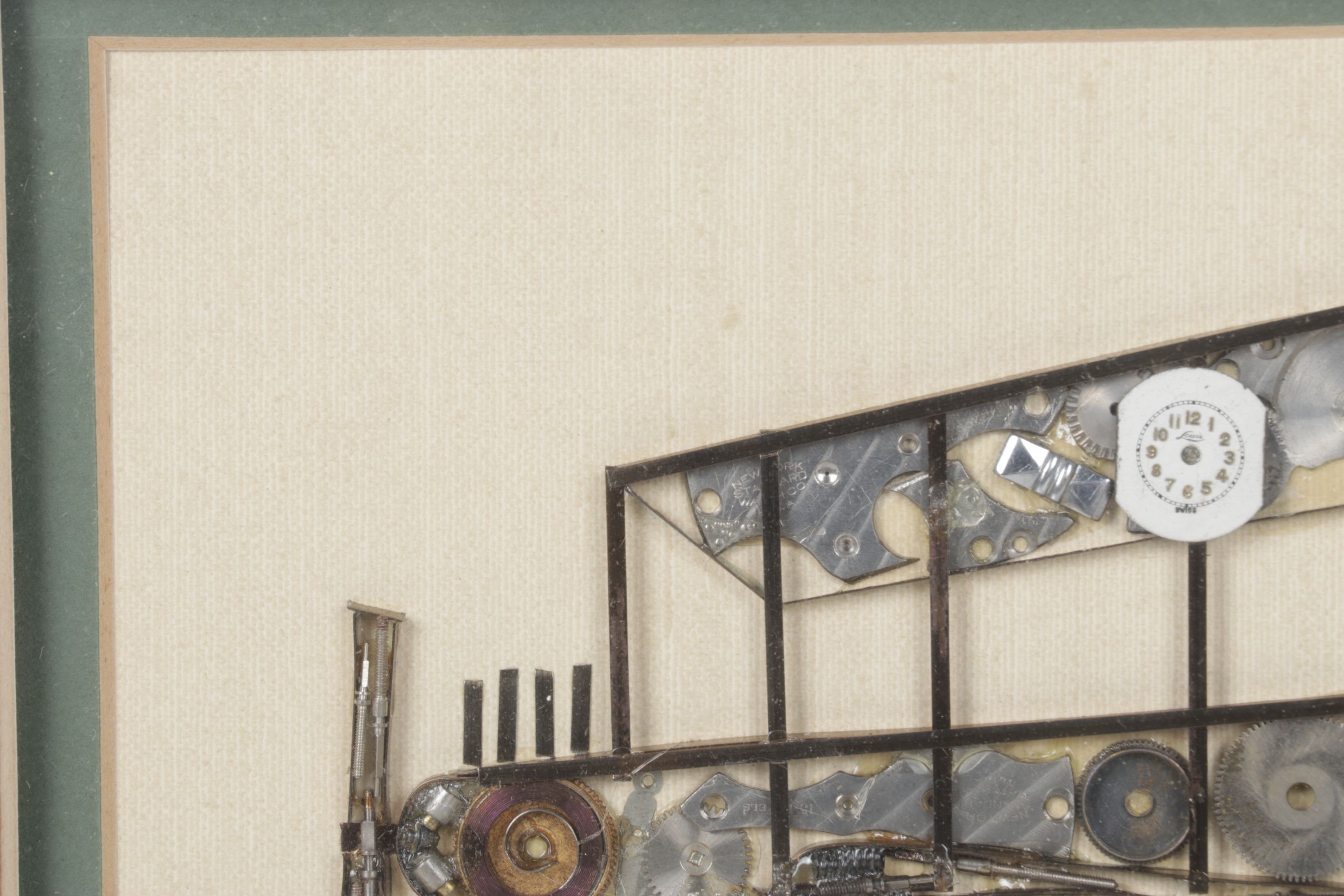 Girard Horological Collage of a Biplane Sculpture, Late 20th Century