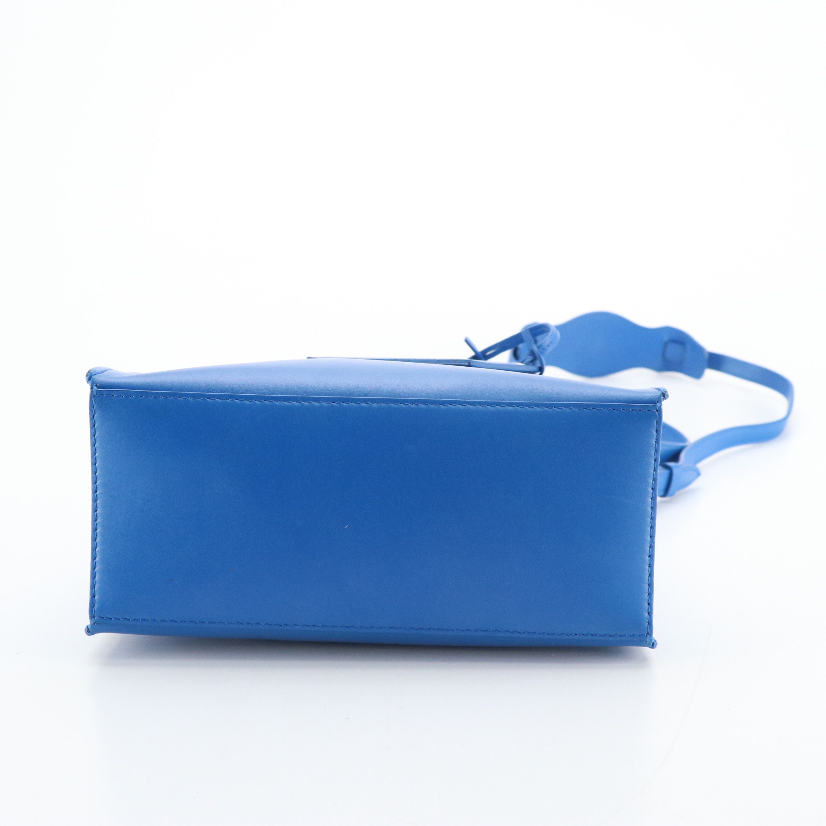 Balenciaga Mini All Afternoon Two-Way Tote in Blue Calfskin Leather