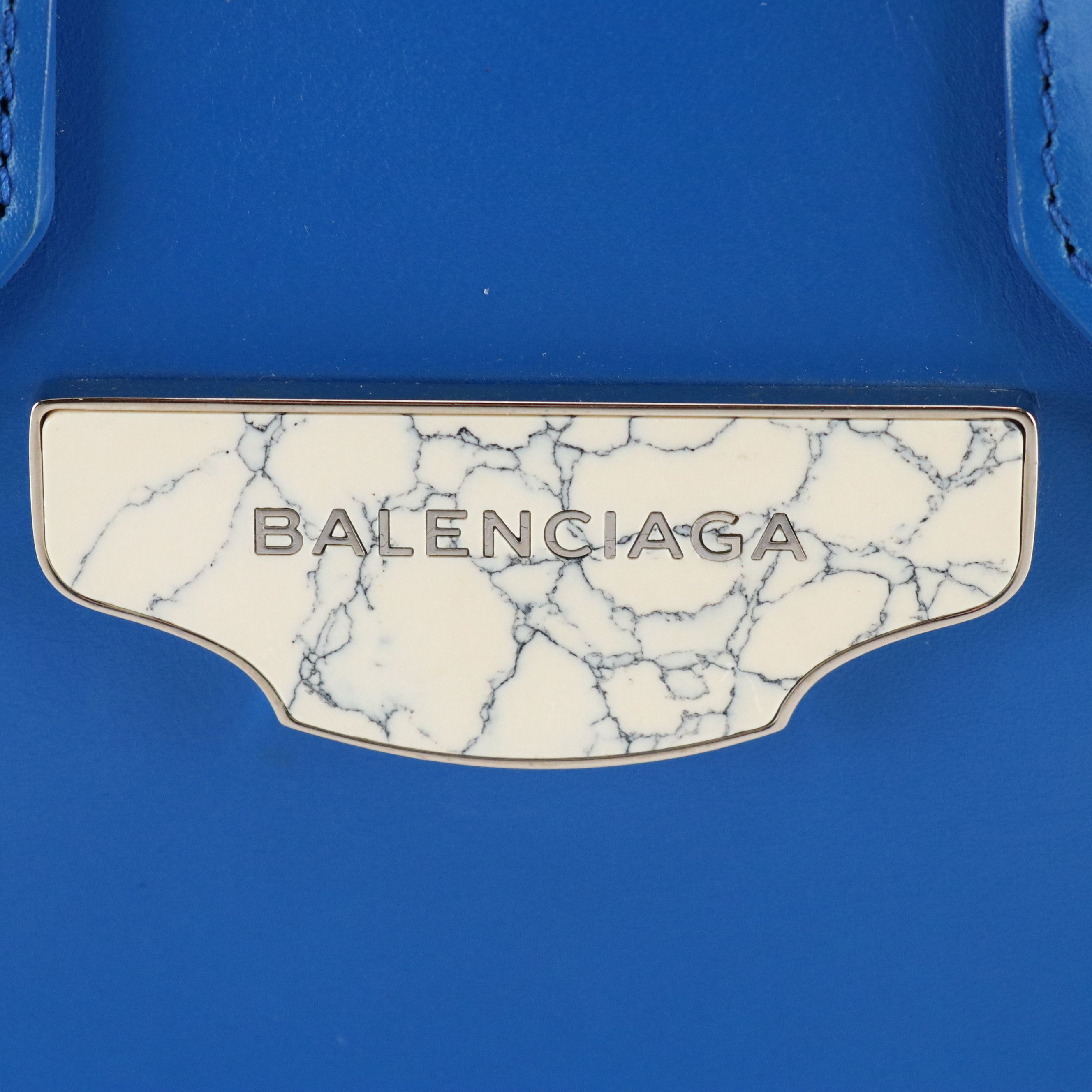 Balenciaga Mini All Afternoon Two-Way Tote in Blue Calfskin Leather