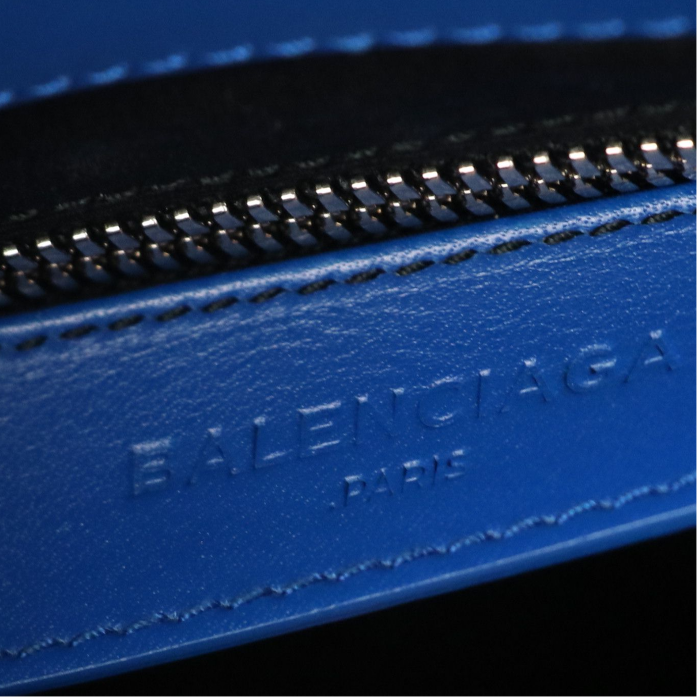 Balenciaga Mini All Afternoon Two-Way Tote in Blue Calfskin Leather