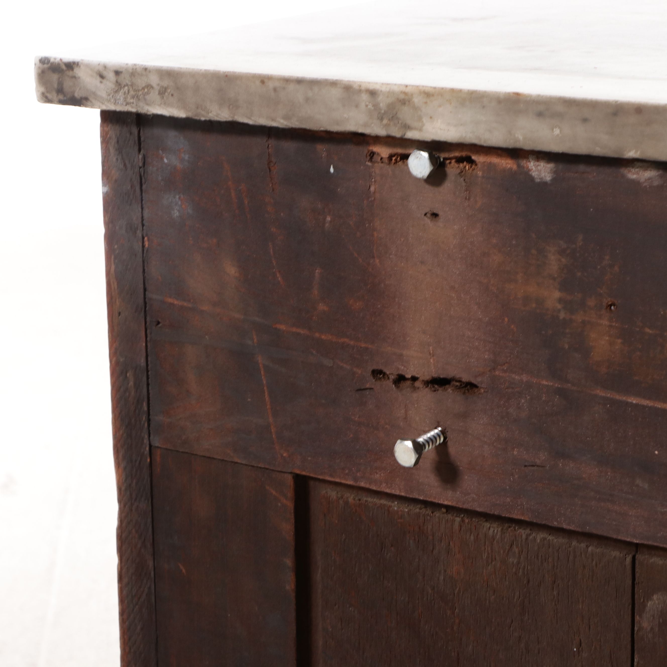 American Victorian Renaissance Revival Style Walnut and Burl Marble Top Dresser