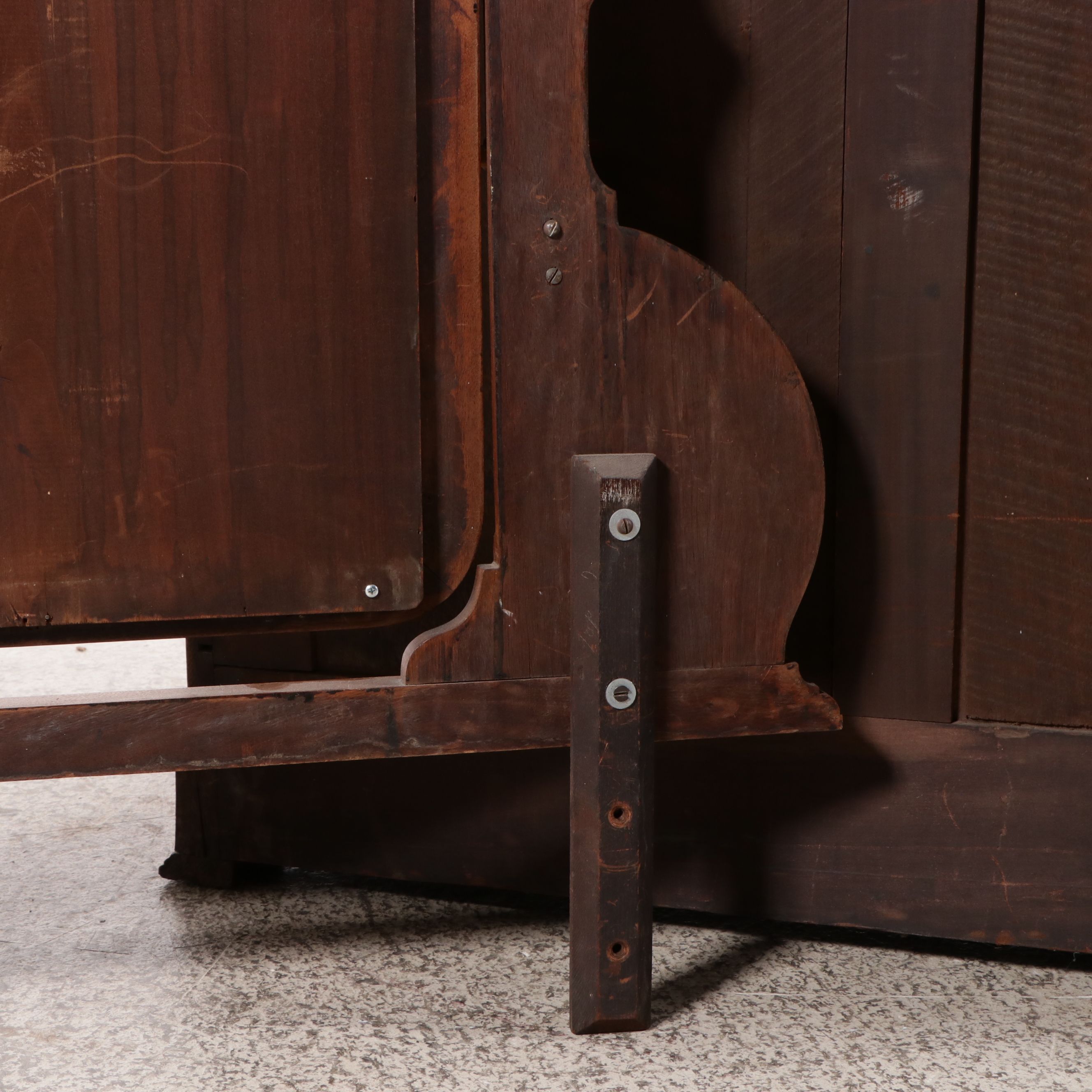 American Victorian Renaissance Revival Style Walnut and Burl Marble Top Dresser