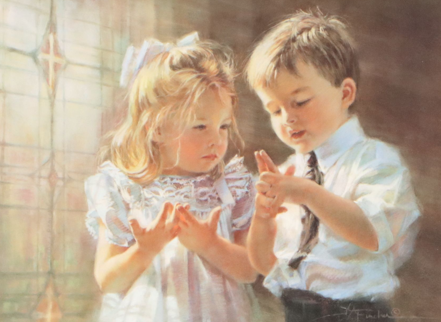 Kathryn Fincher Offset Lithograph "Here's the Church," 21st Century