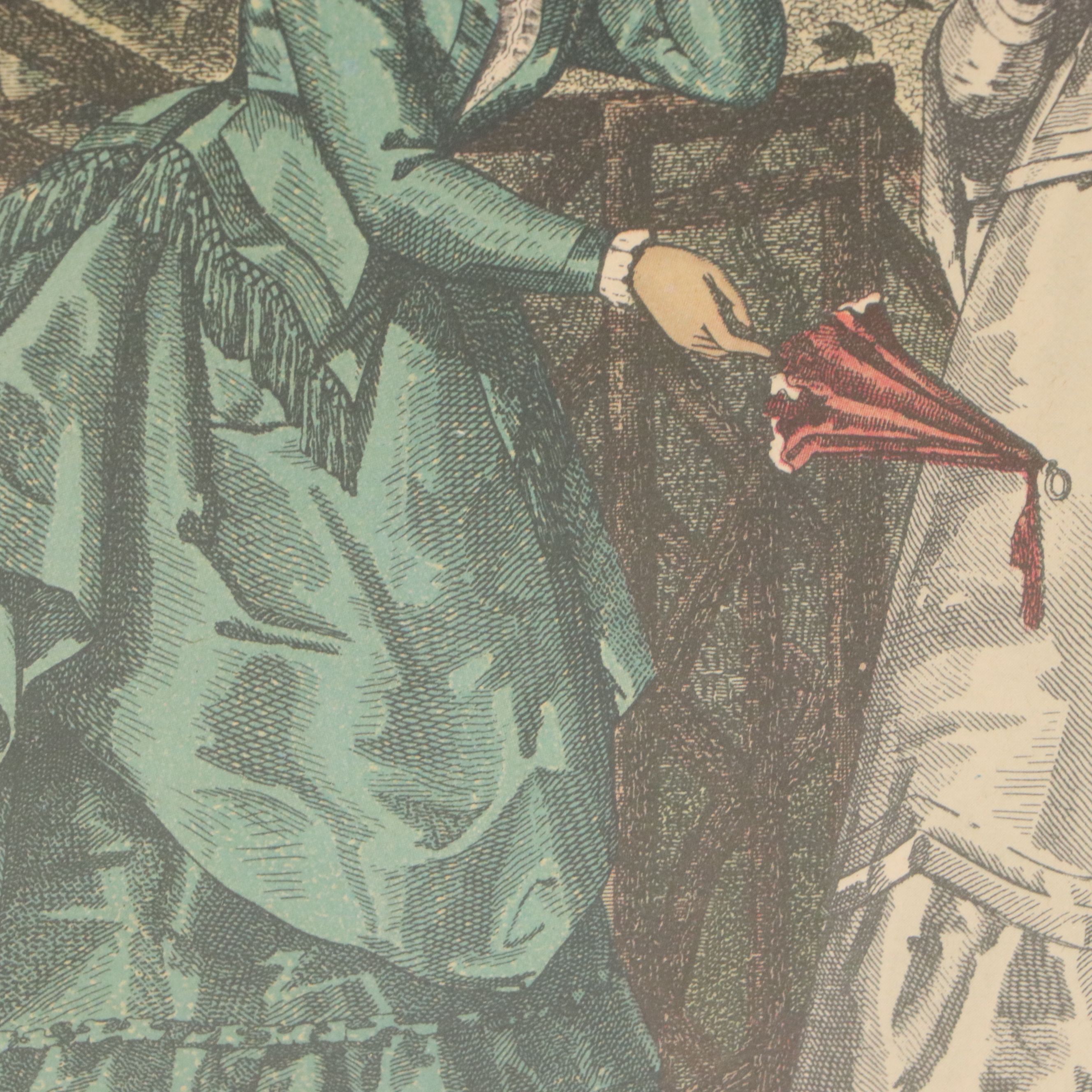 Offset Lithography Two Women from "La Mode Illustrée," Late 19th Century