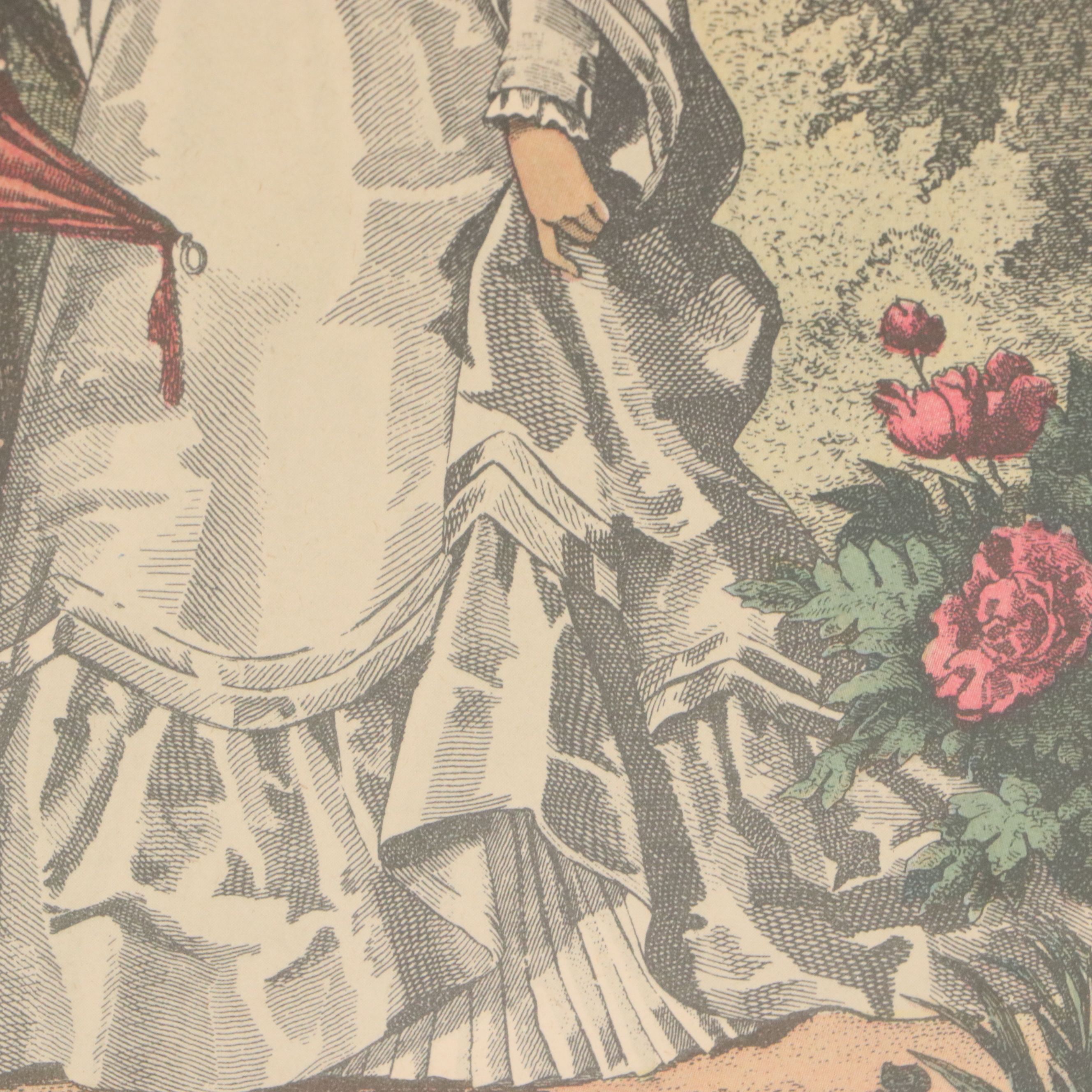 Offset Lithography Two Women from "La Mode Illustrée," Late 19th Century