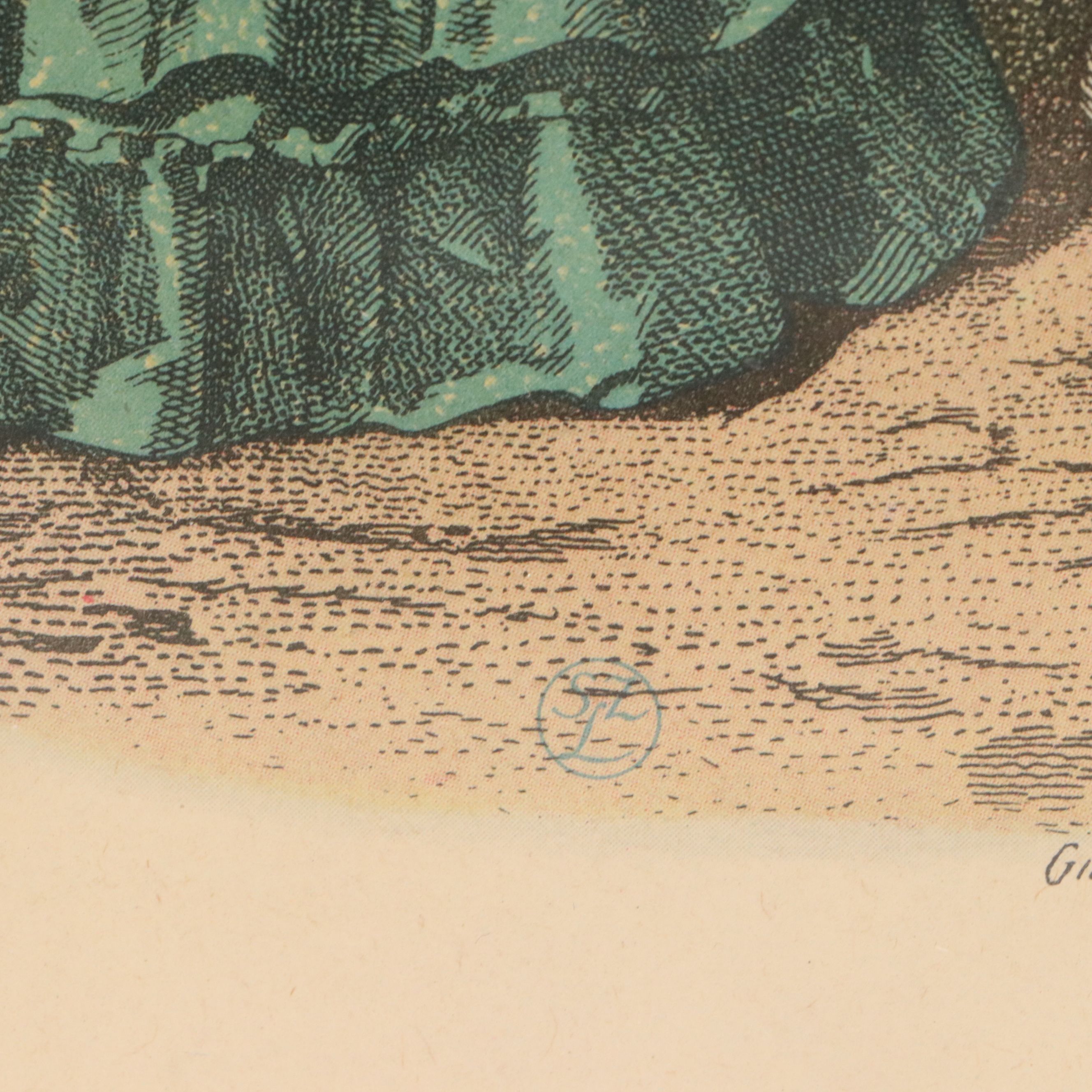 Offset Lithography Two Women from "La Mode Illustrée," Late 19th Century