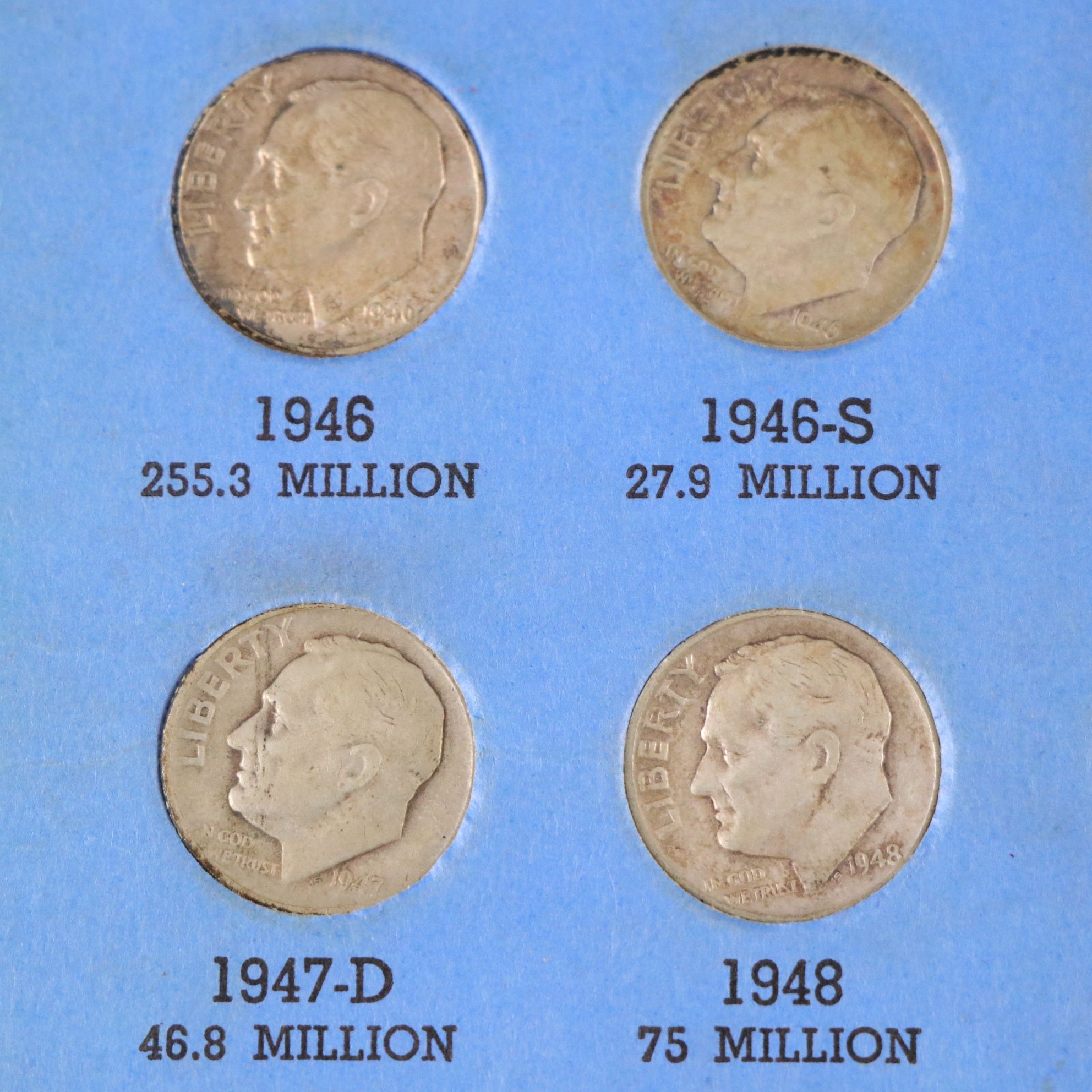 Roosevelt Silver Dime Collection, 1946–1962