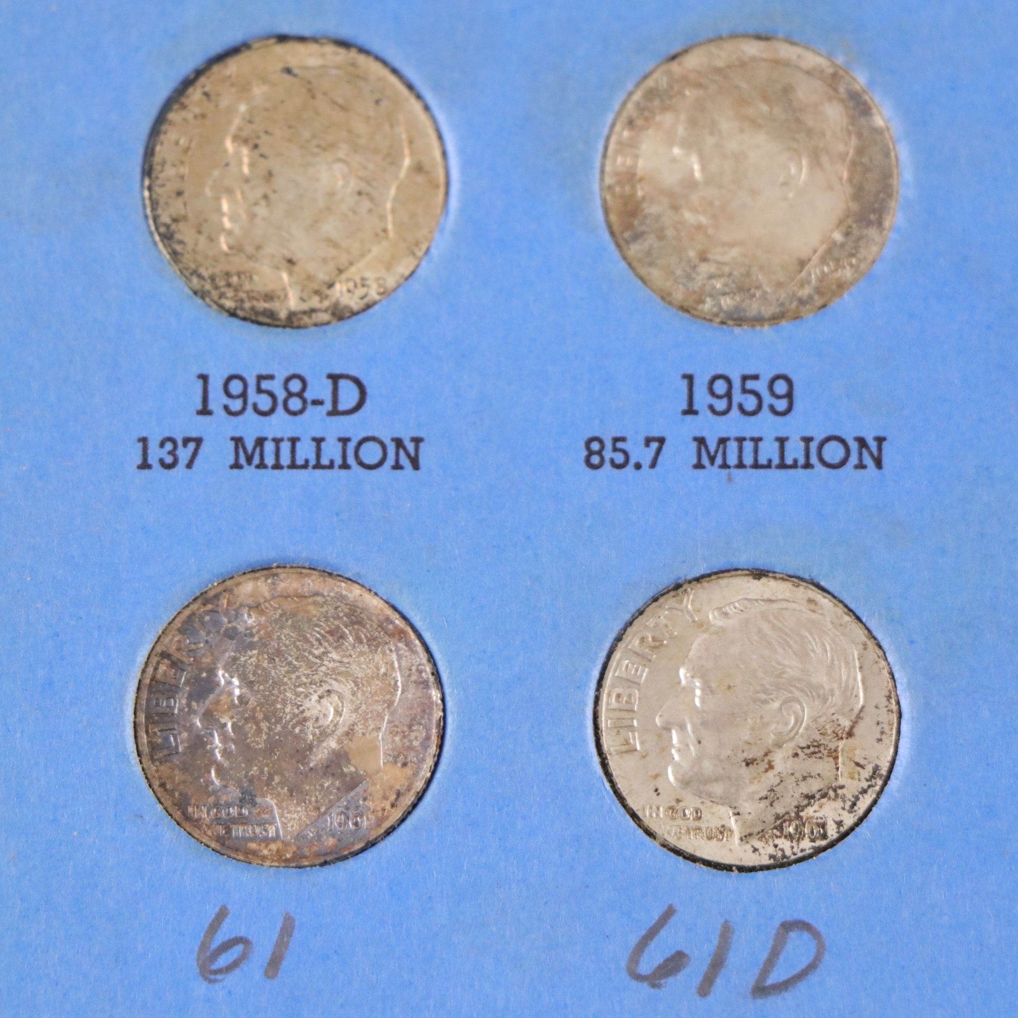 Roosevelt Silver Dime Collection, 1946–1962