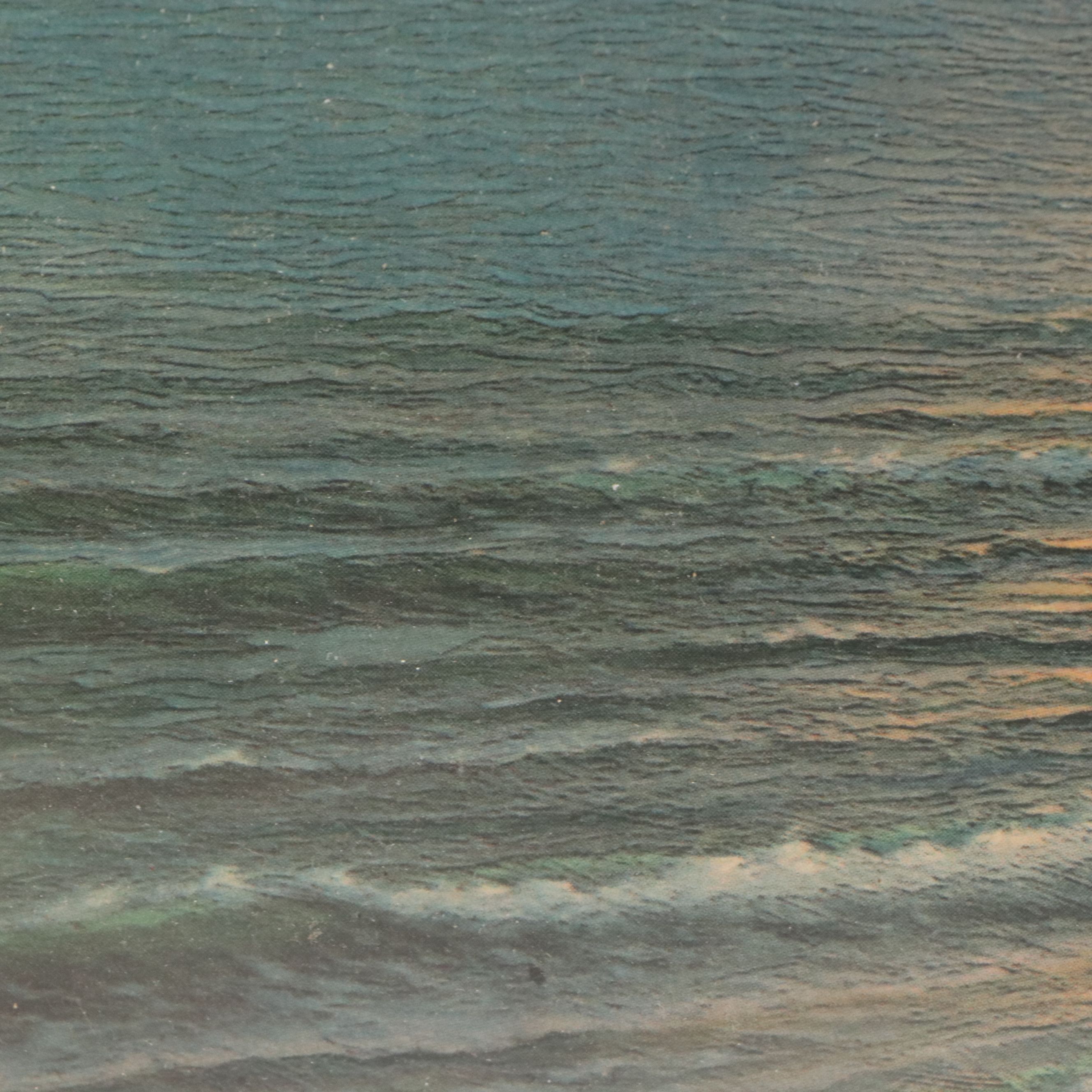 Offset Lithograph of Sunset on the Beach, Early/Mid-20th Century