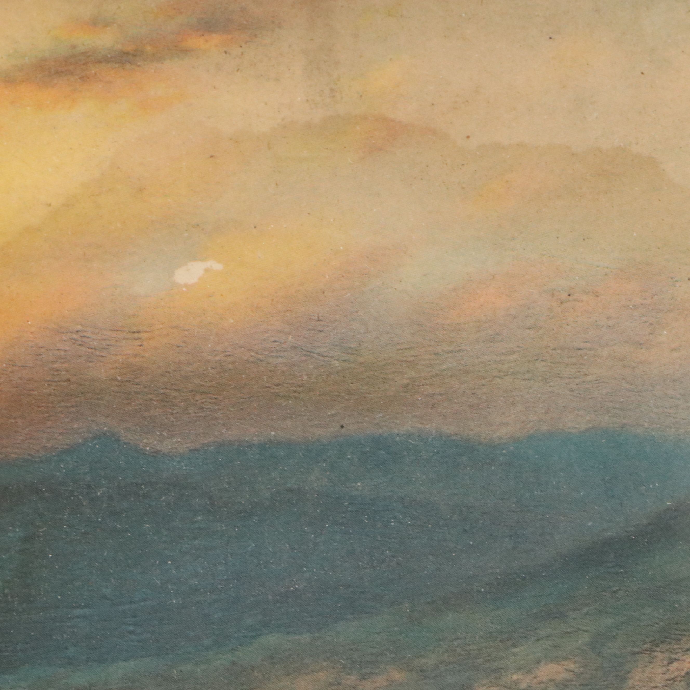 Offset Lithograph of Sunset on the Beach, Early/Mid-20th Century