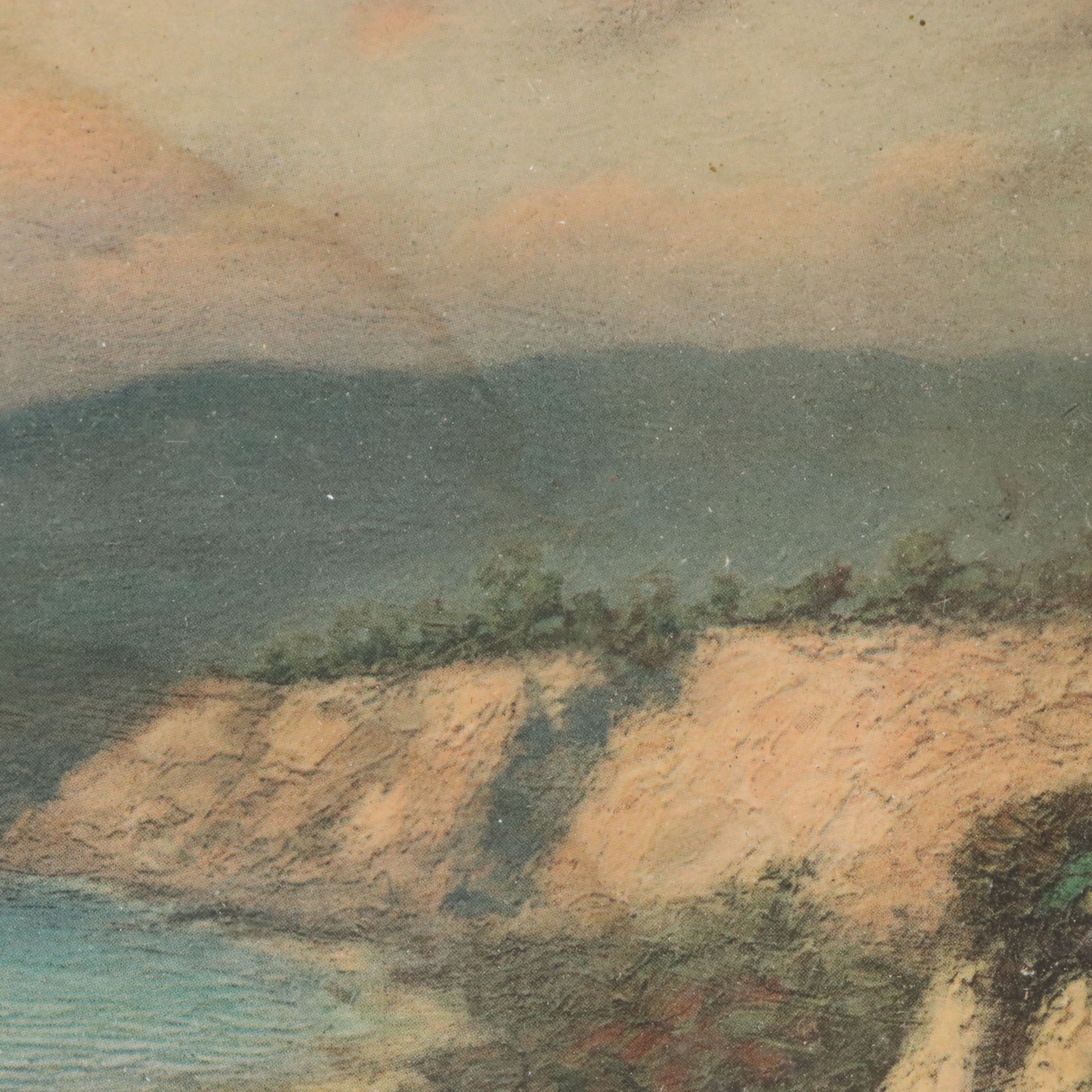 Offset Lithograph of Sunset on the Beach, Early/Mid-20th Century