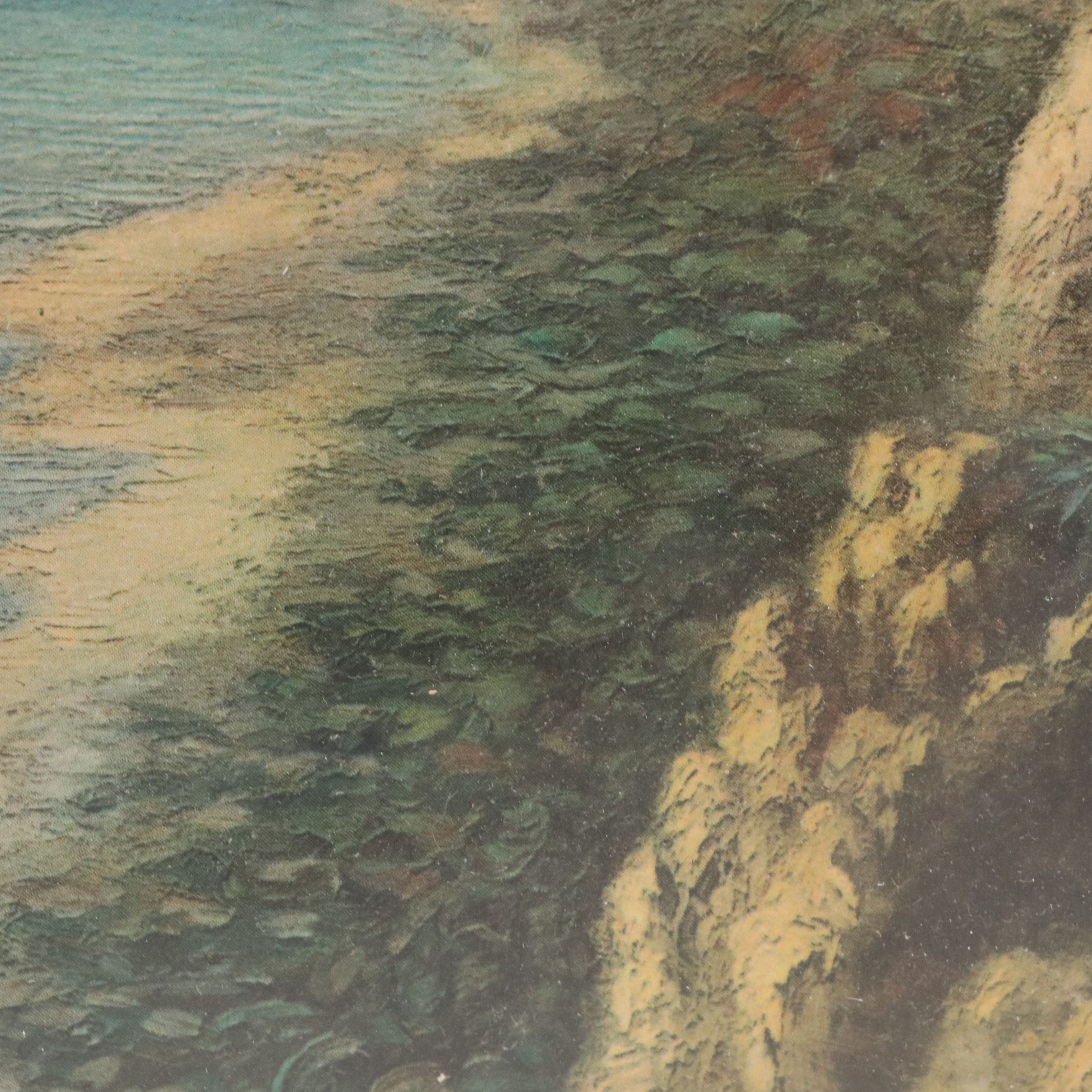 Offset Lithograph of Sunset on the Beach, Early/Mid-20th Century