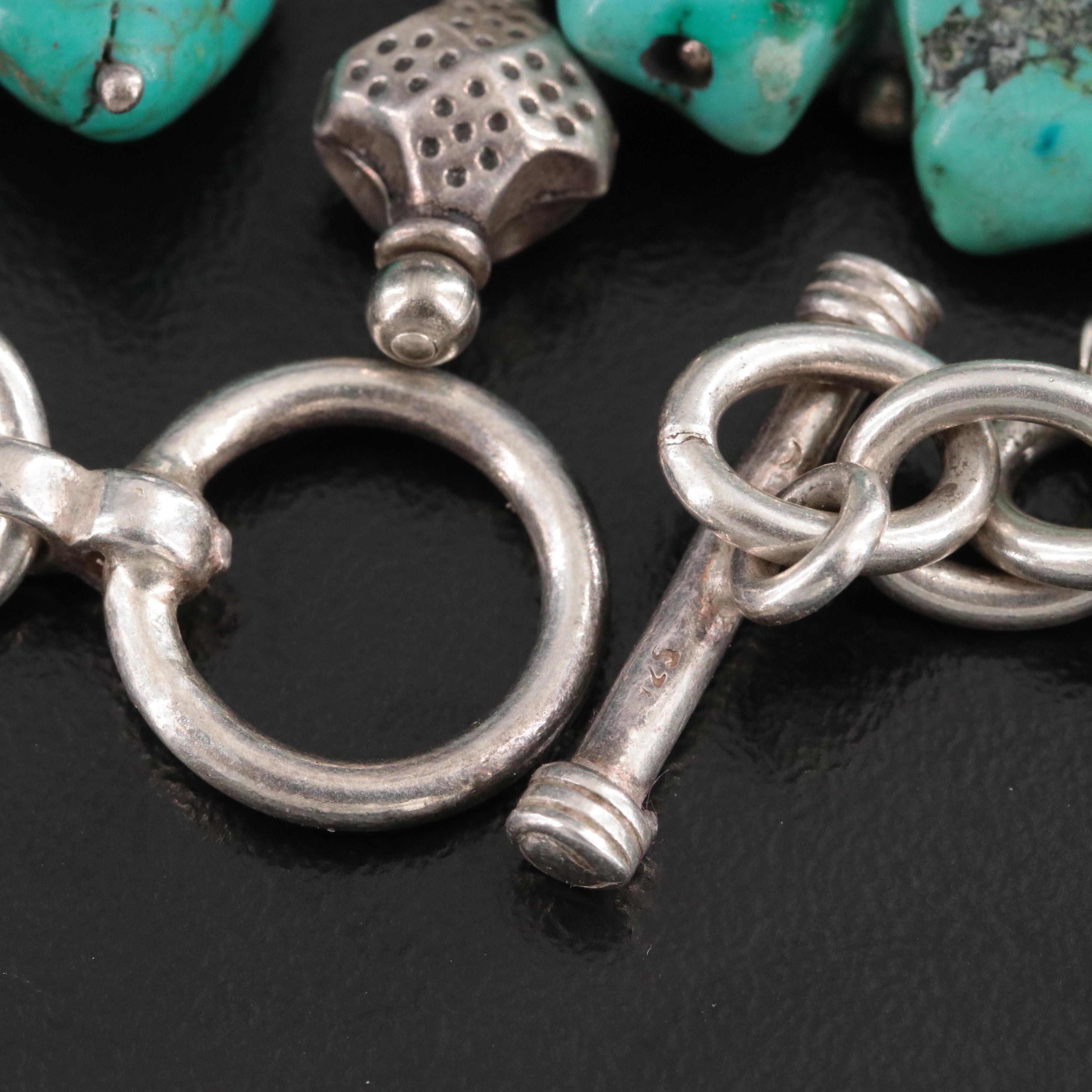Sterling Turquoise Charm Bracelet