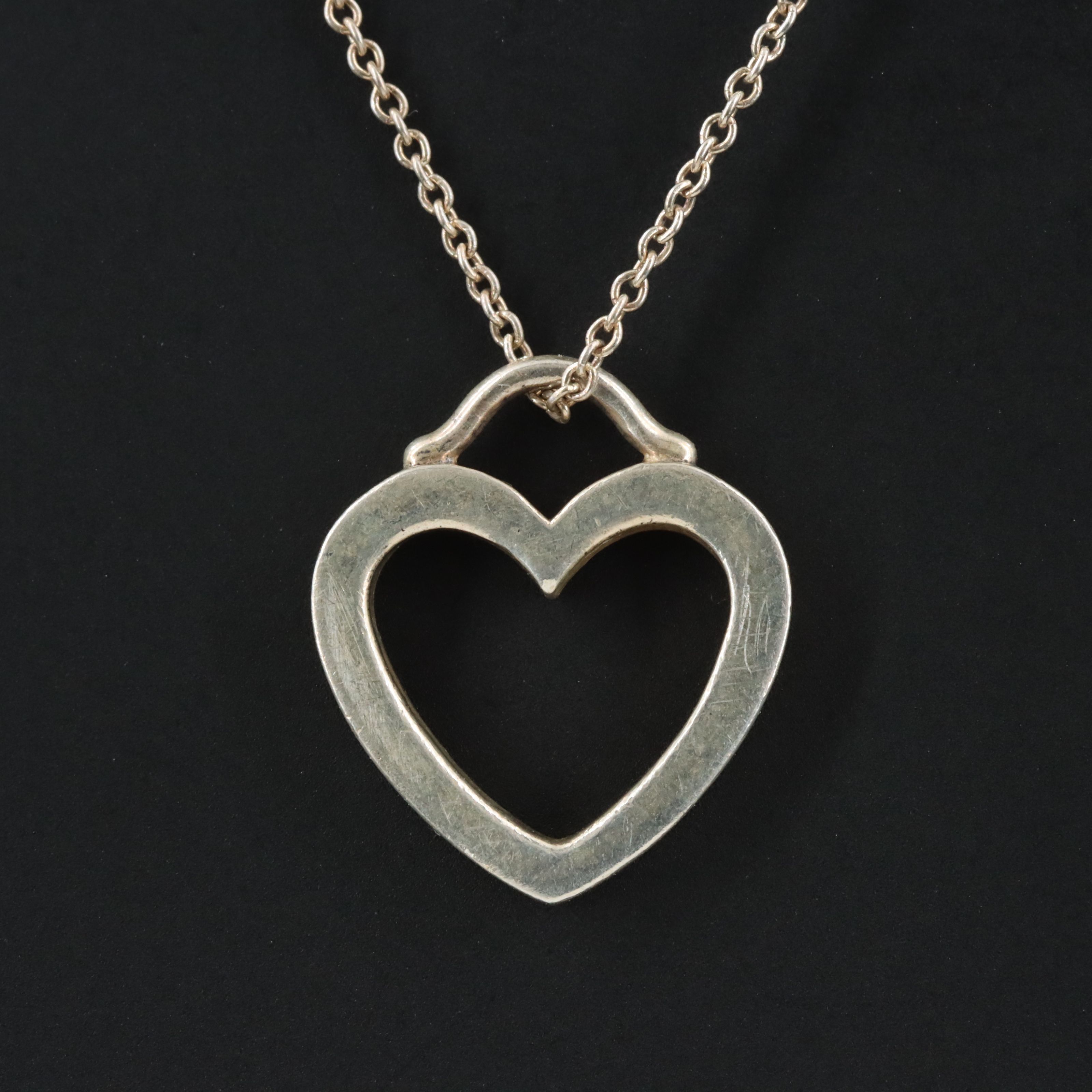 Tiffany & Co. Sterling Sentimental Heart Pendant Necklace