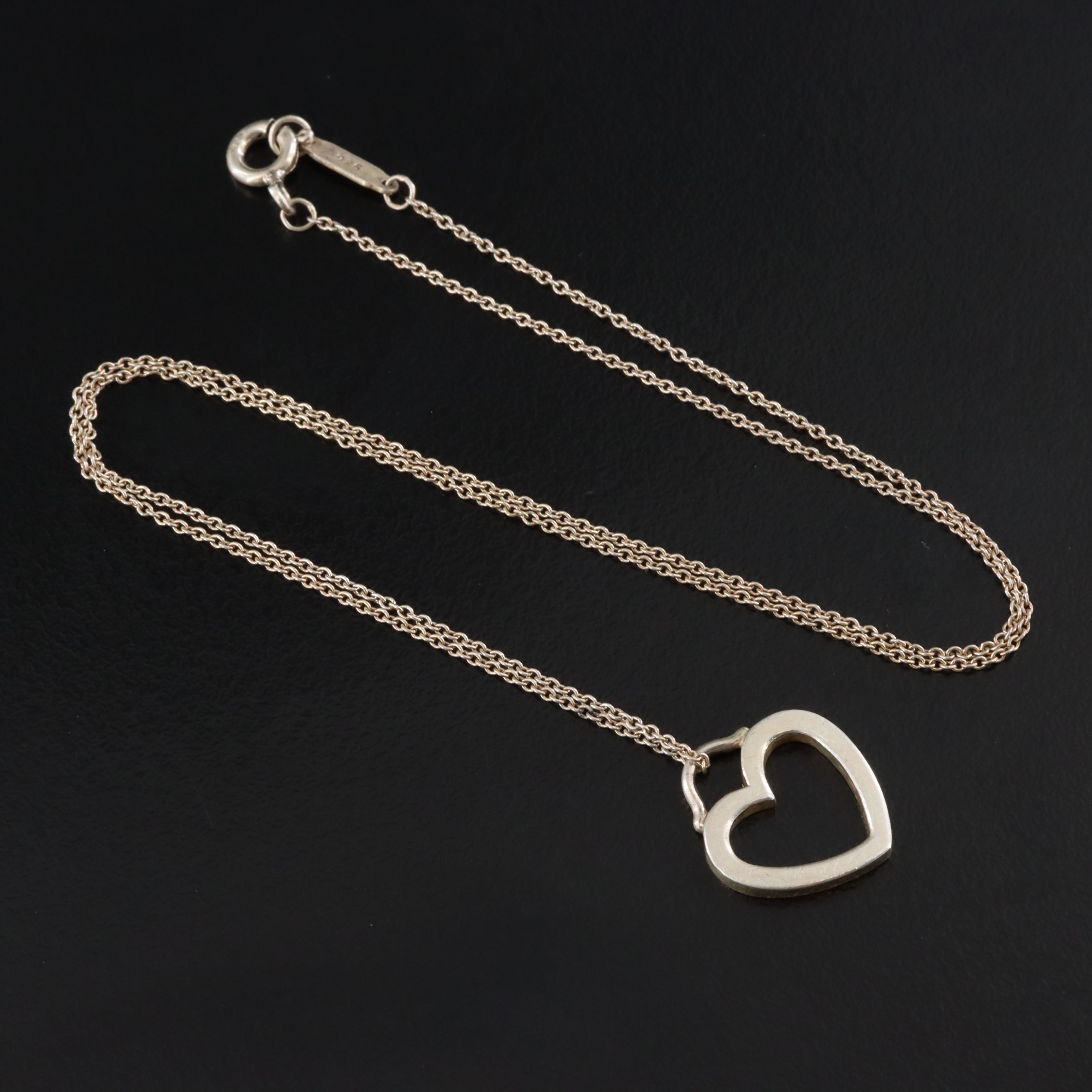 Tiffany & Co. Sterling Sentimental Heart Pendant Necklace