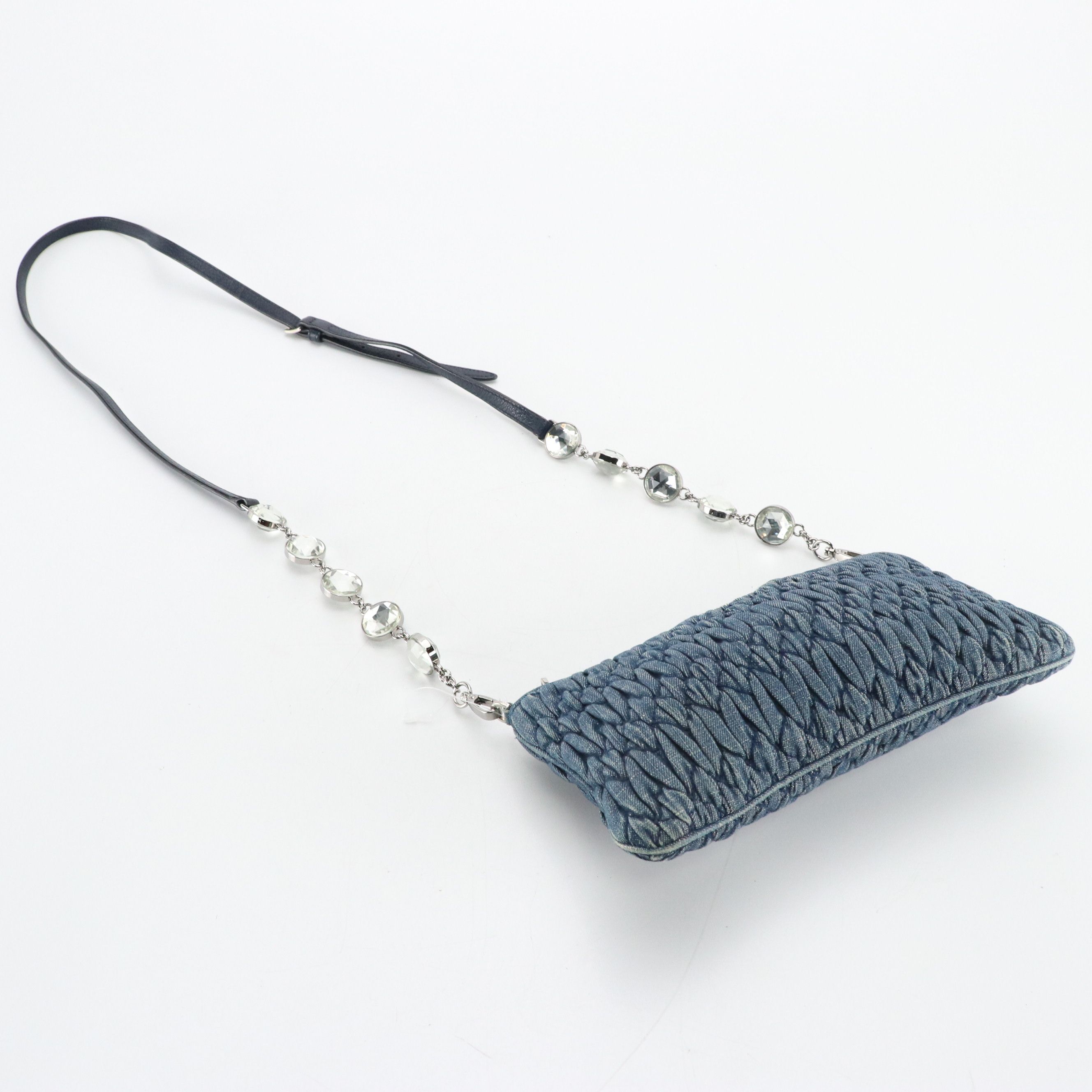 Miu Miu Denim Crystal Crossbody Bag