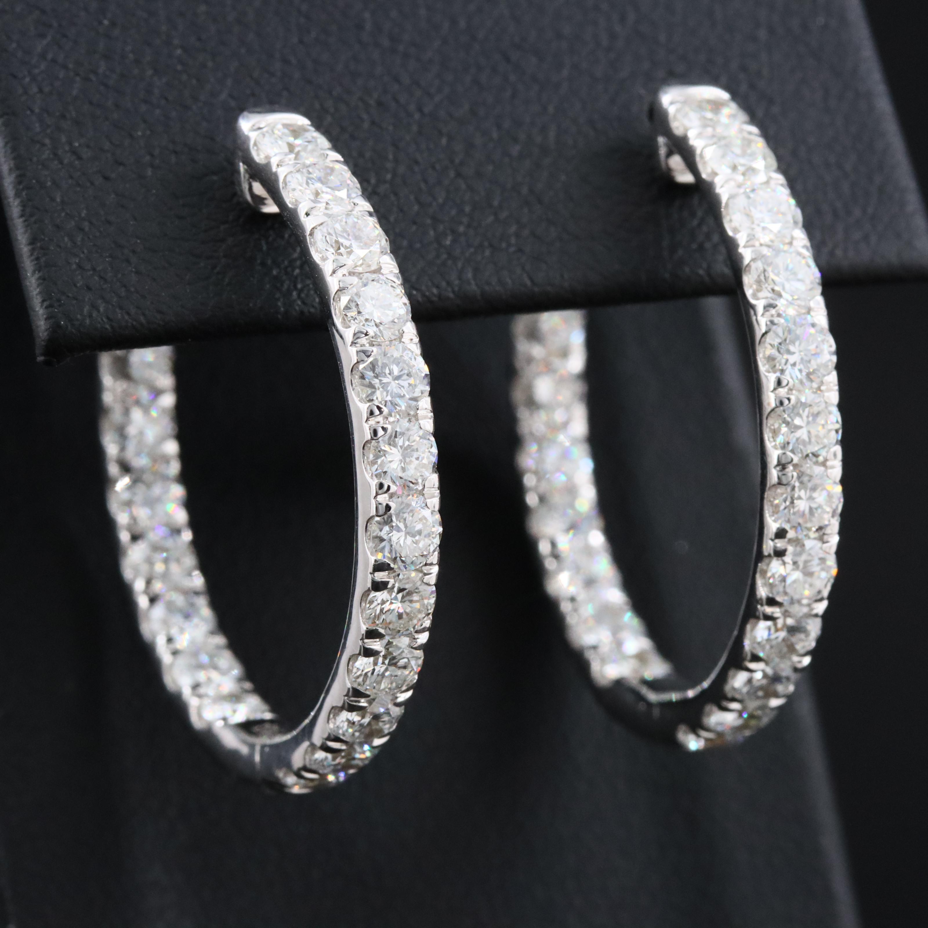 14K 4.97 CTW Lab Grown Diamond Inside-Out Hoops