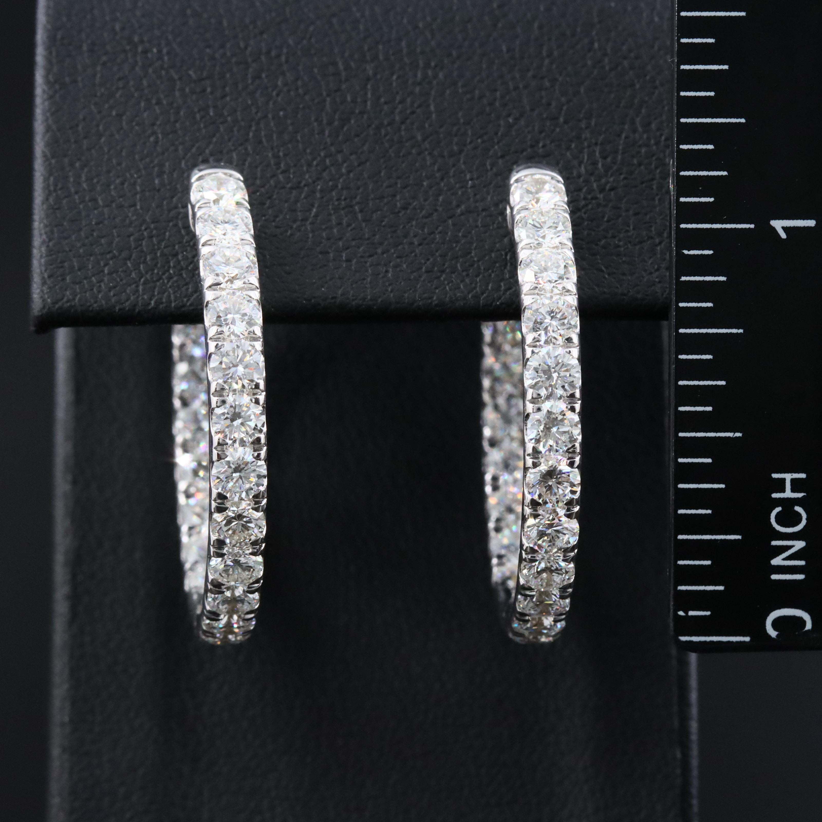 14K 4.97 CTW Lab Grown Diamond Inside-Out Hoops