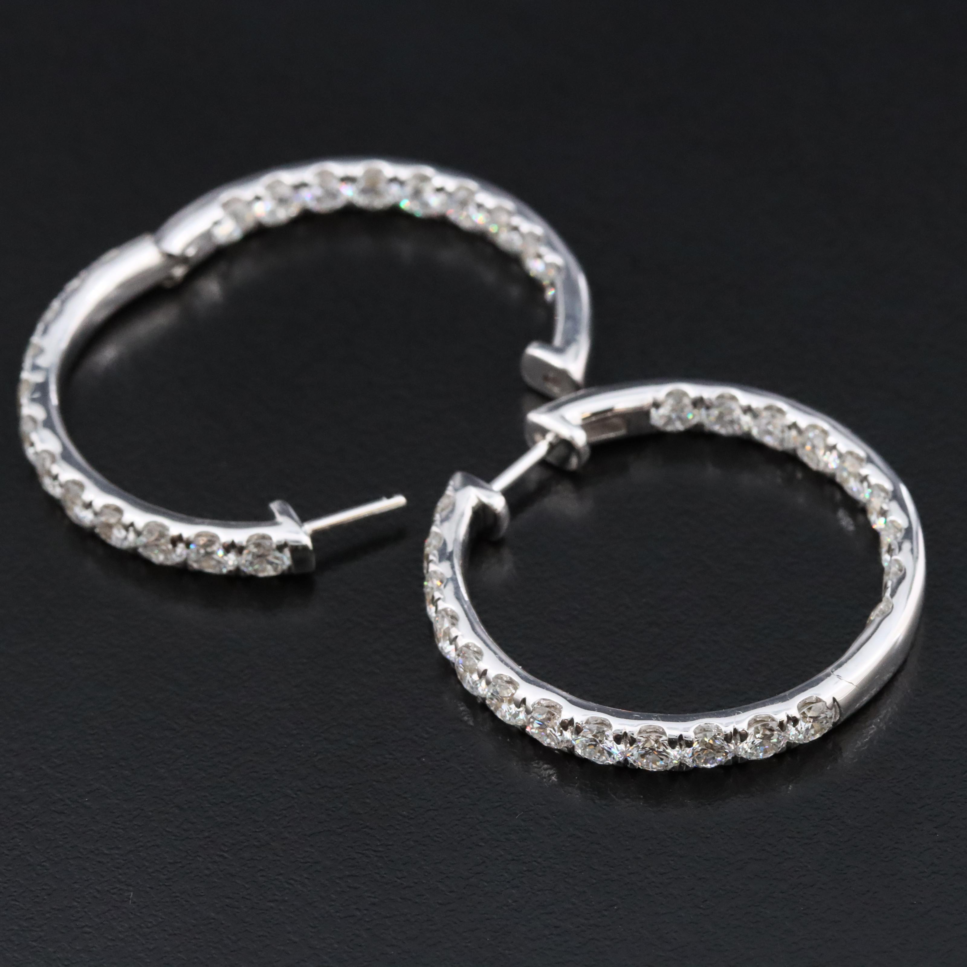 14K 4.97 CTW Lab Grown Diamond Inside-Out Hoops