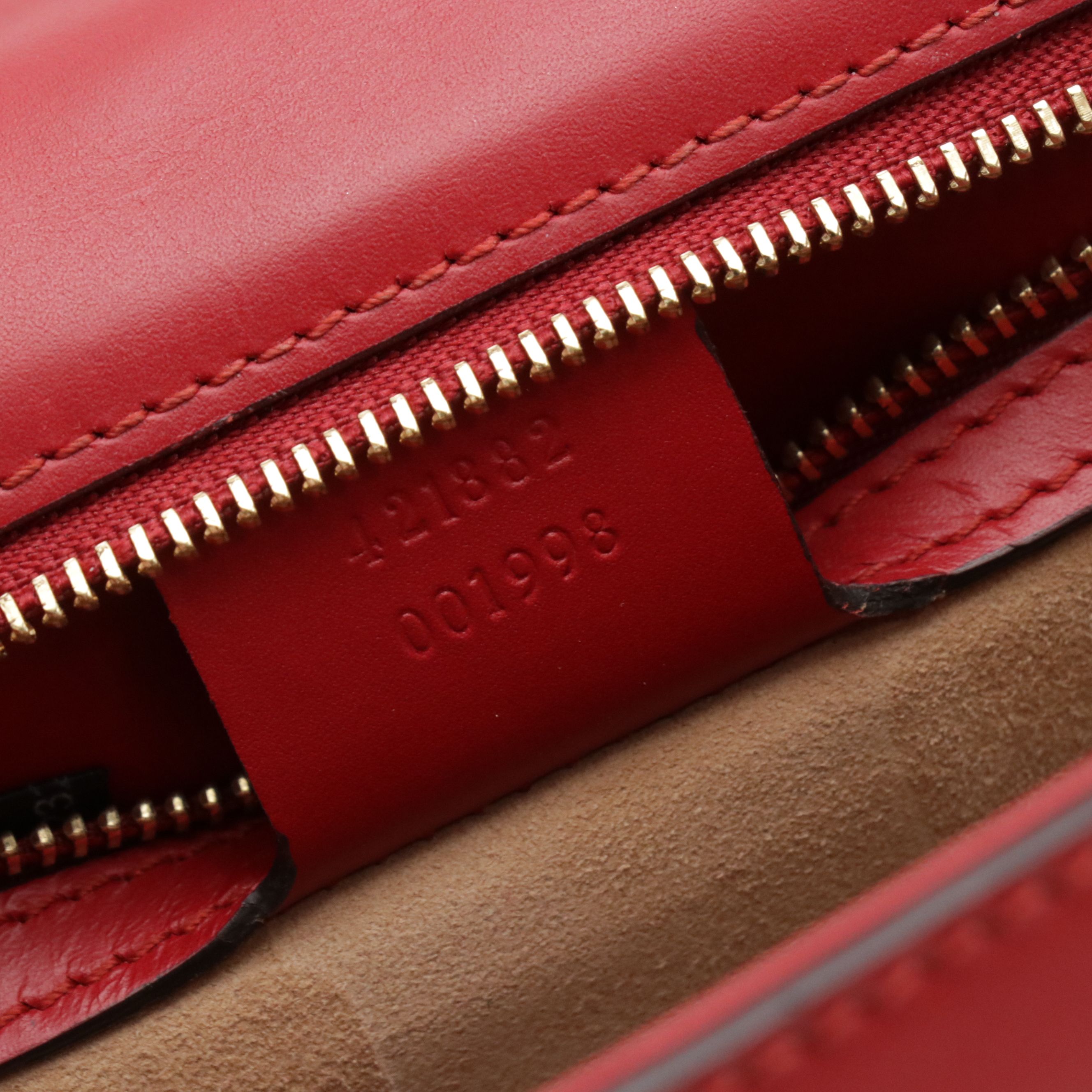 Gucci Medium Sylvie Shoulder Bag in Web Striped Red Calfskin Leather