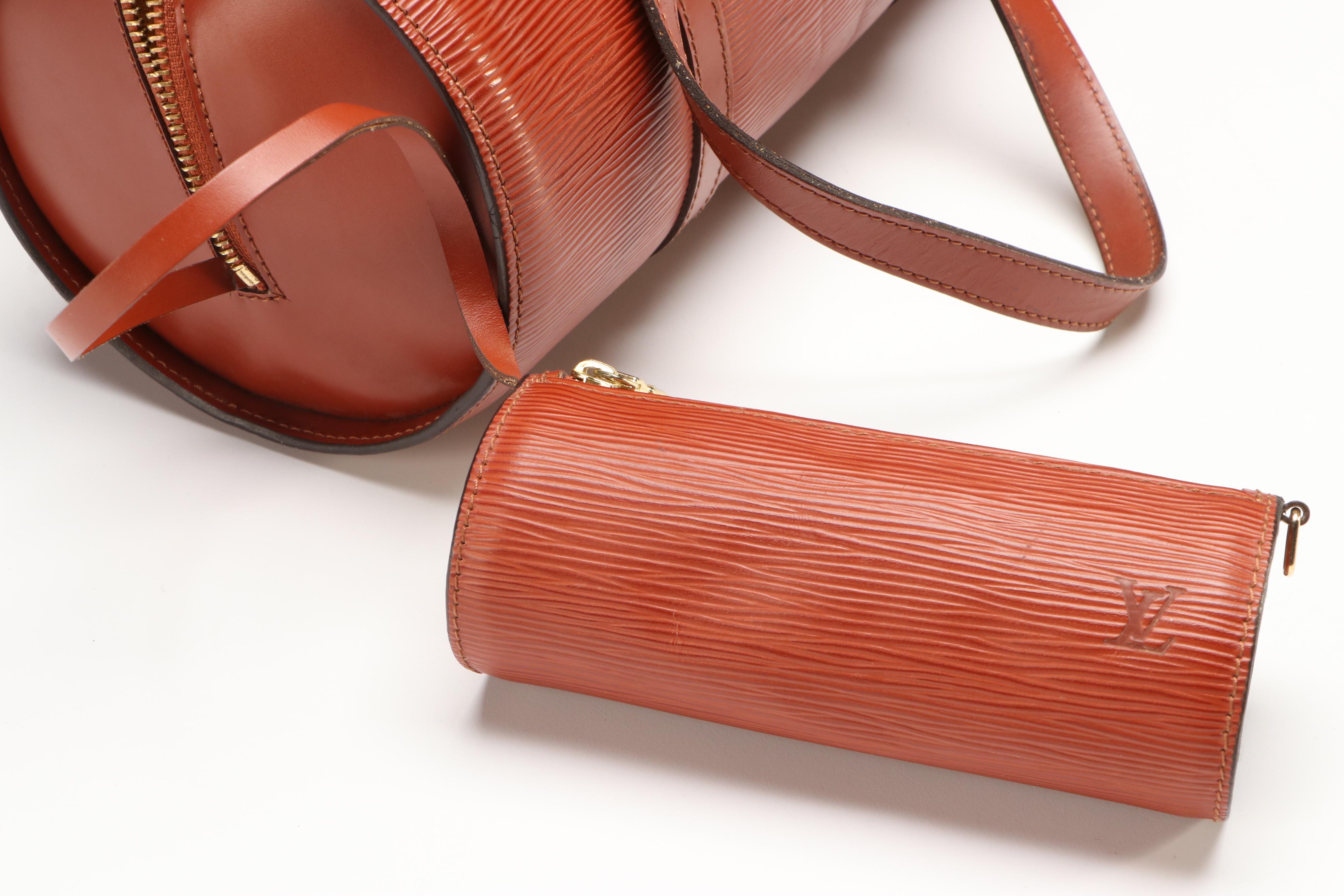 Louis Vuitton Soufflot Bag and Mini Papillon Pochette in Epi Leather