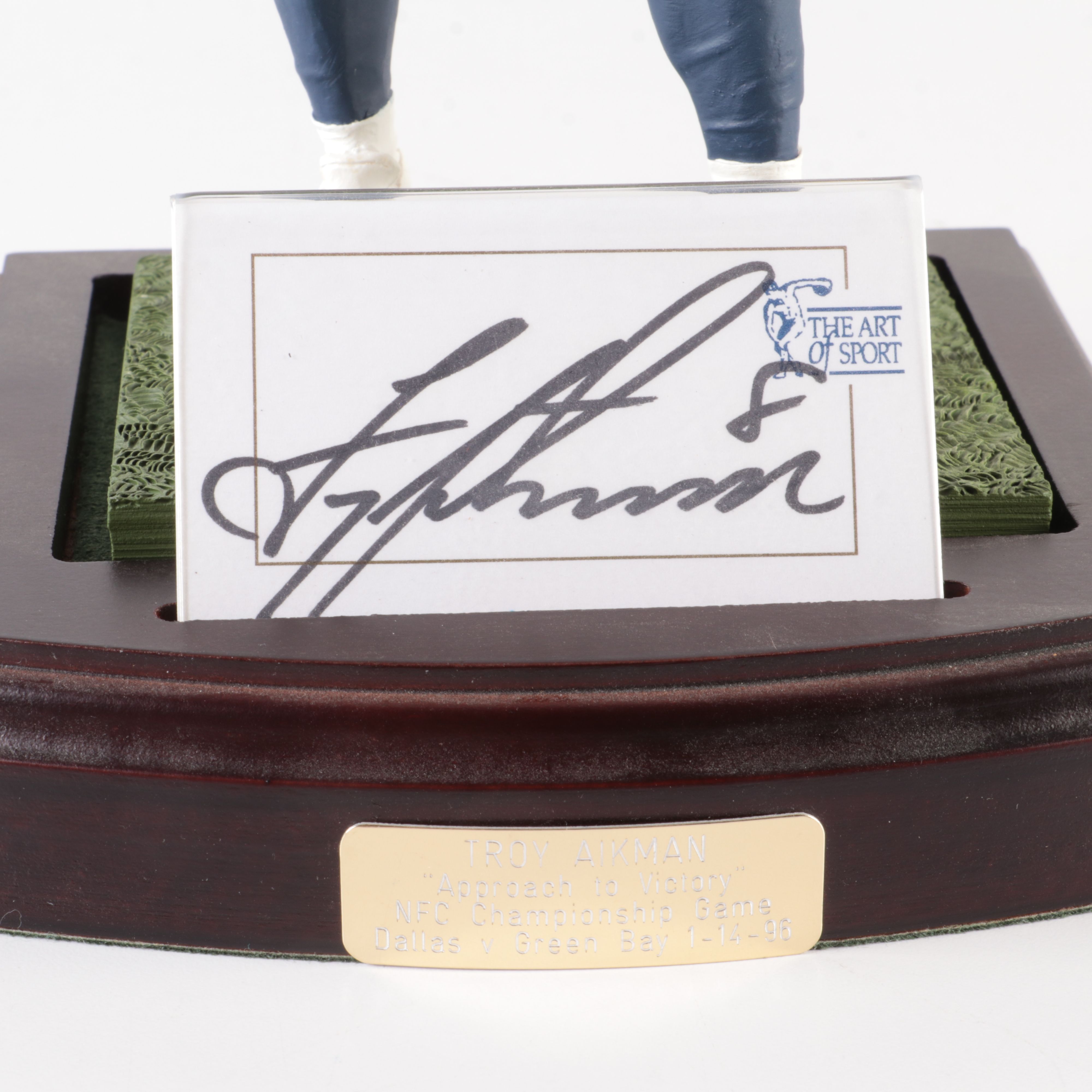 Troy Aikman Statue Display with Signature and COA, The Art of Sport