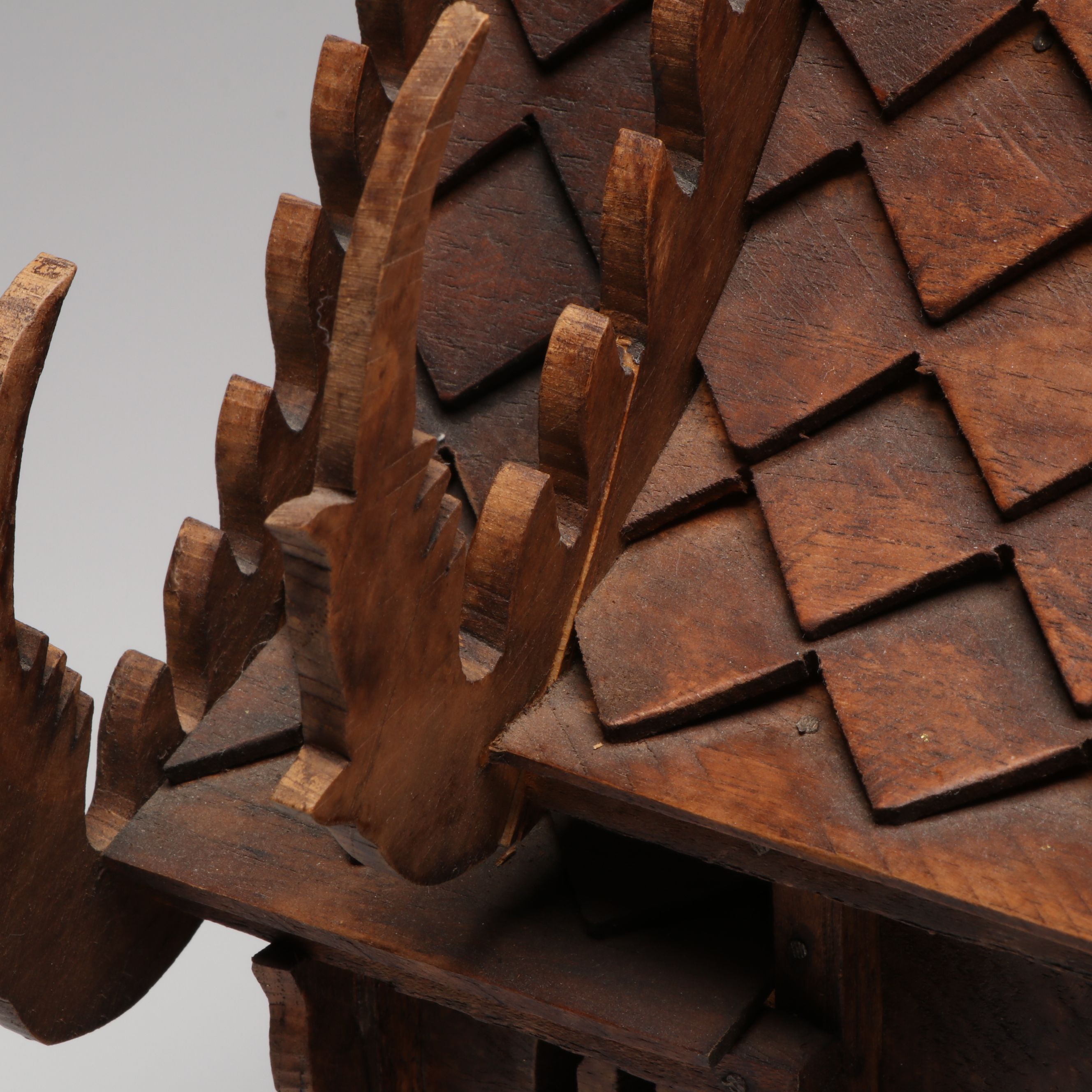 Thai Hand-Carved Wooden Buddhist Spirit House Altar Shrine