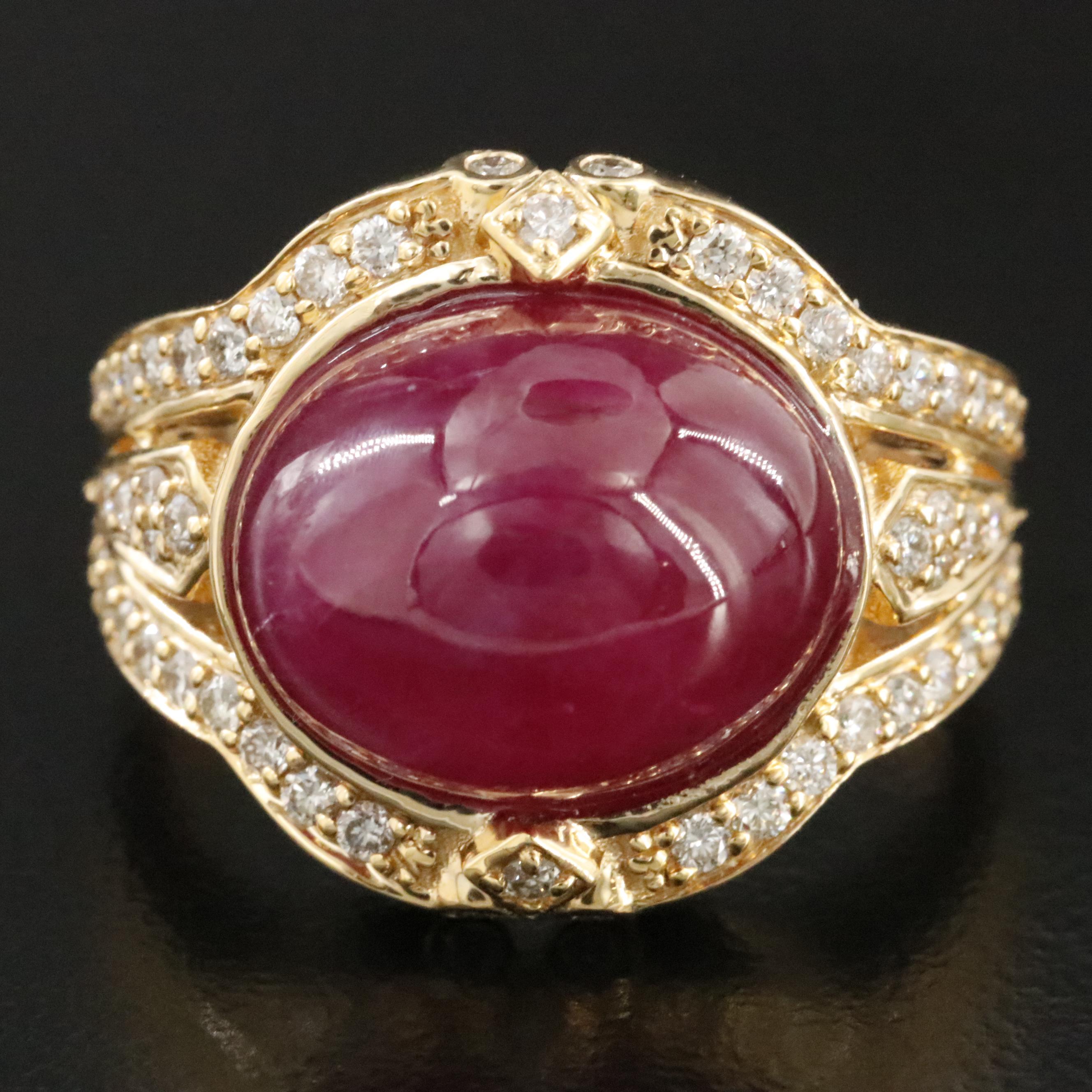14K 11.83 CT Ruby and Diamond Ring