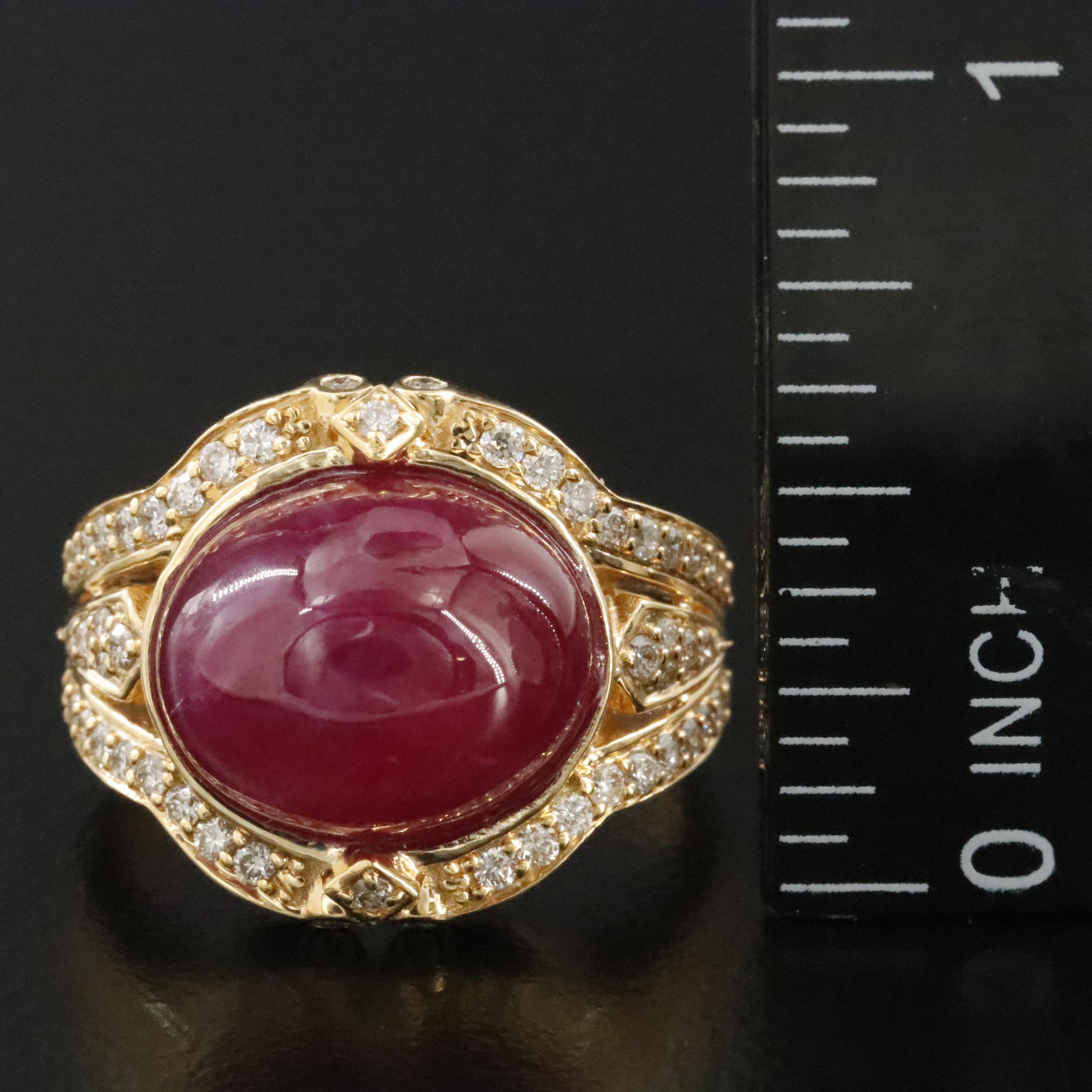 14K 11.83 CT Ruby and Diamond Ring