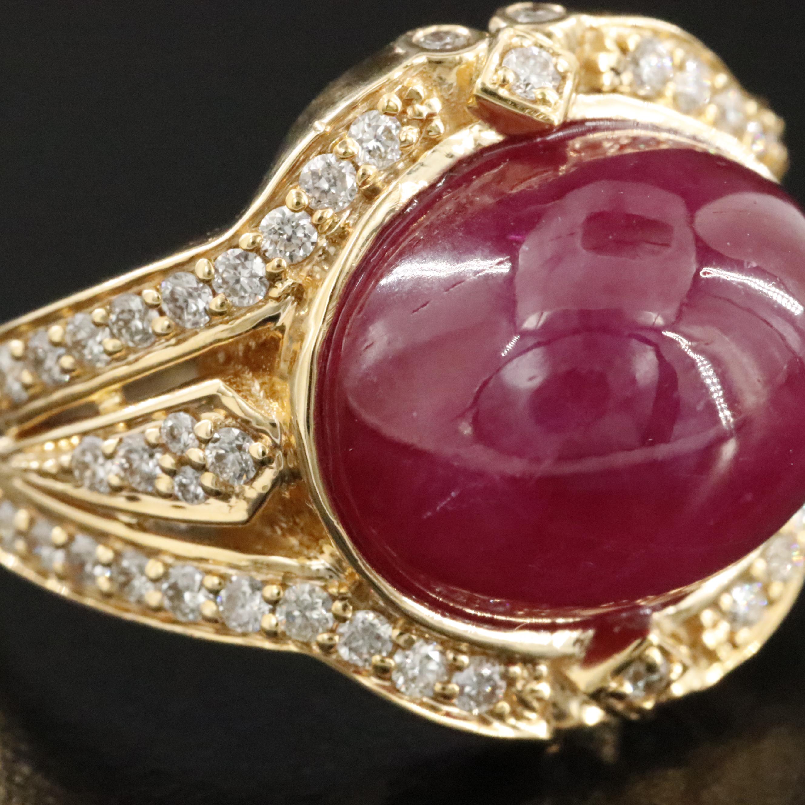 14K 11.83 CT Ruby and Diamond Ring