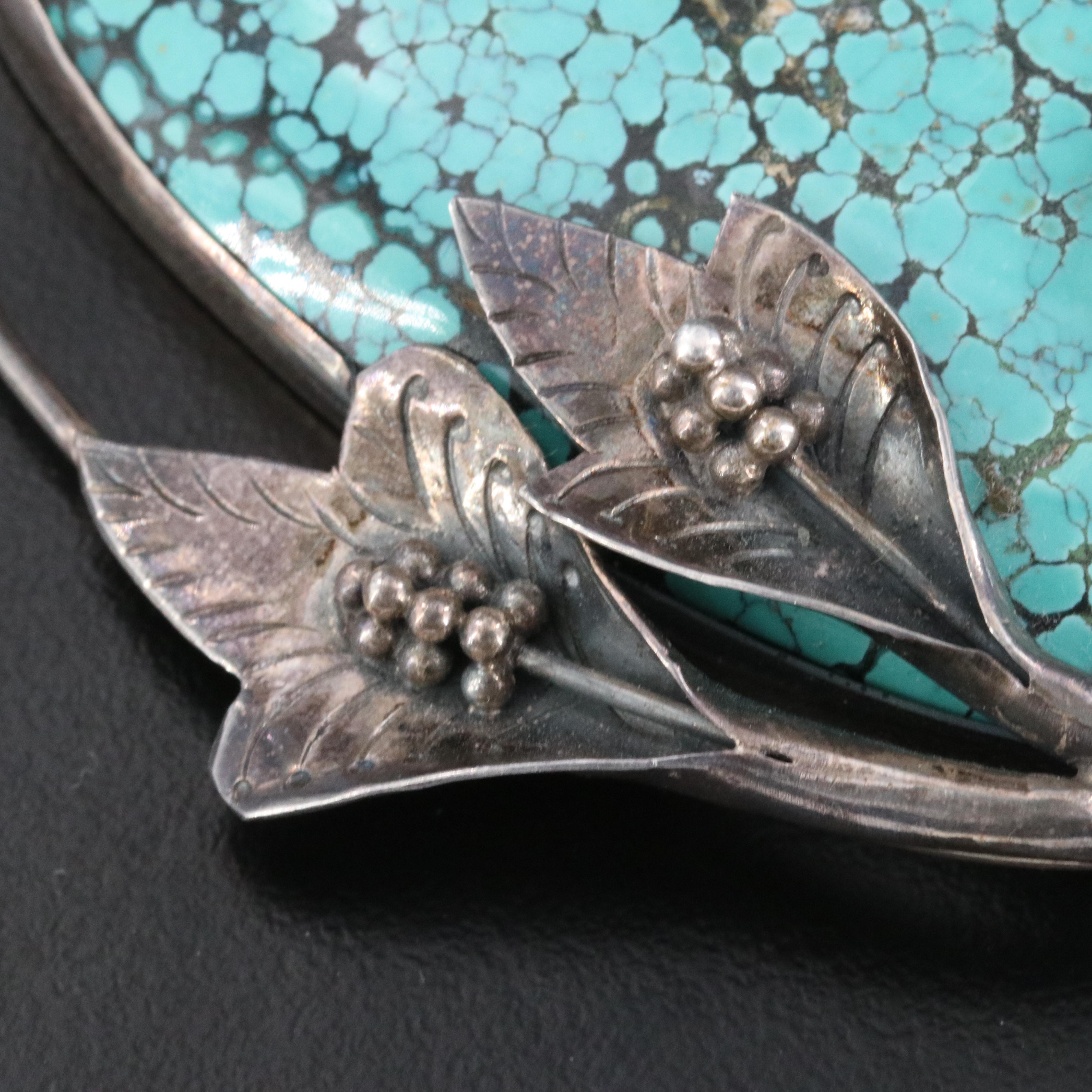 Vintage Sterling Turquoise Pendant