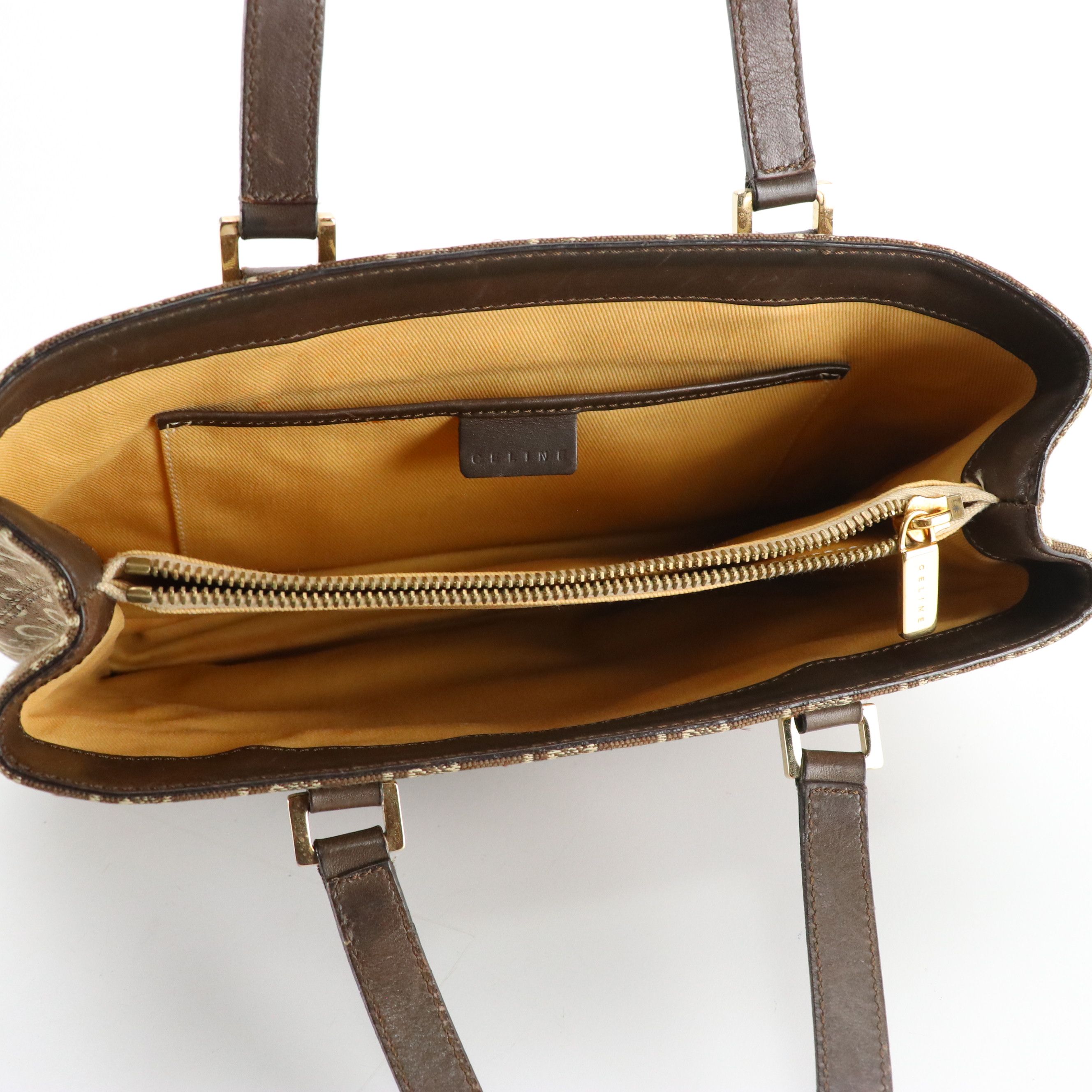 Celine Tote in Brown C Macadam Canvas and Leather Trim